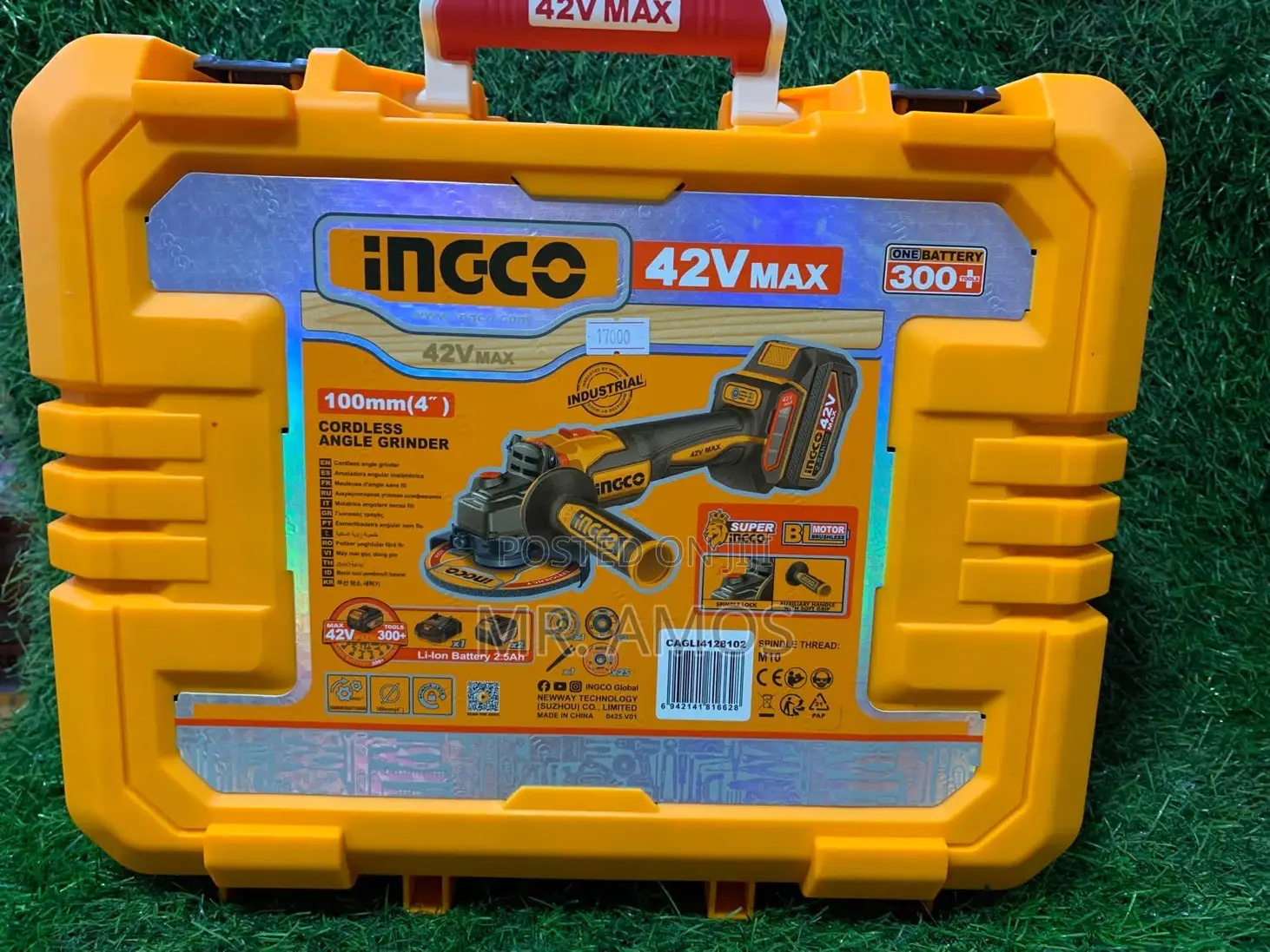 1080w Bl Cordless 42v Angle Grinder With 13pcs Discs Set -Cagli