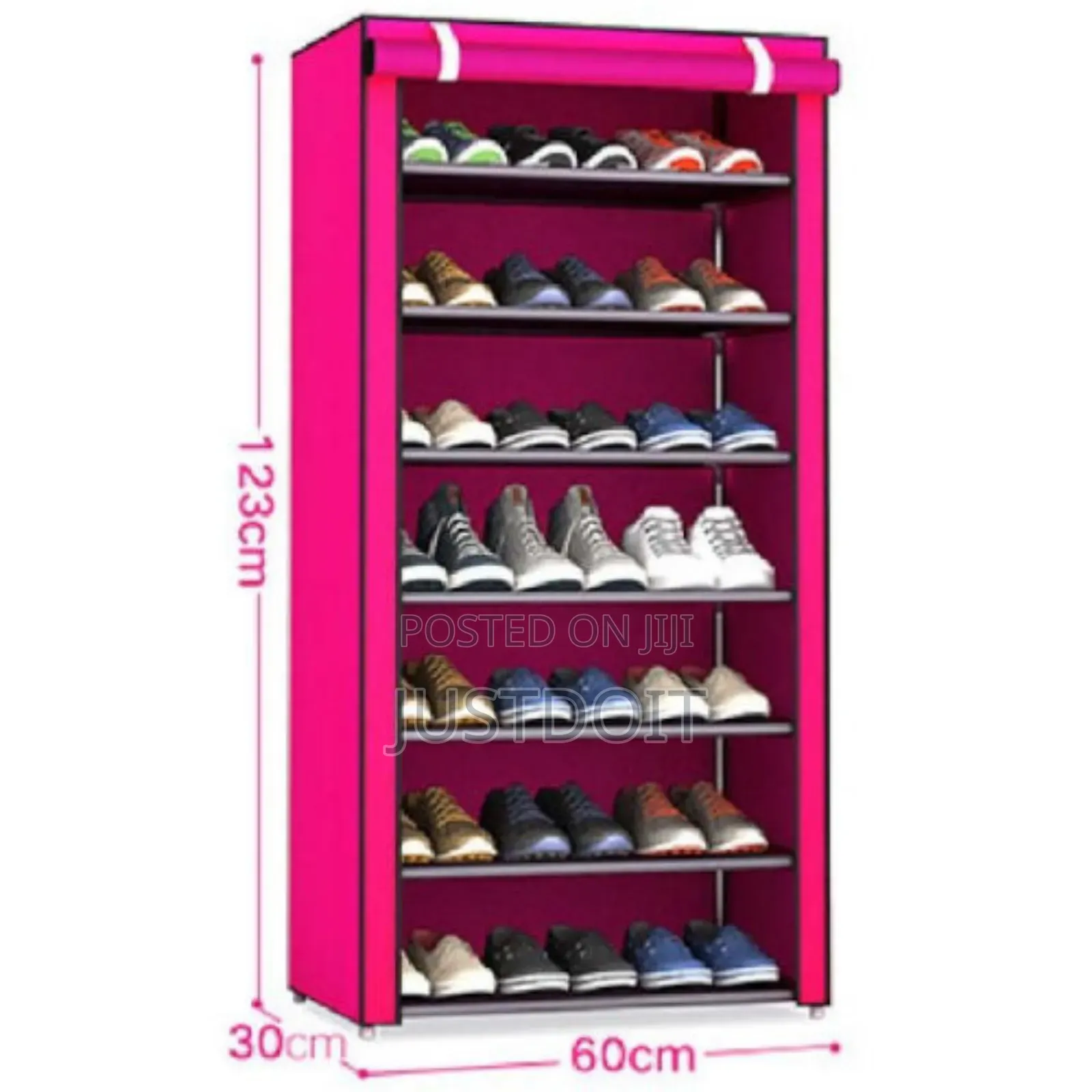 B7 7 Layer Durable Fabric-Covered Shoe Rack