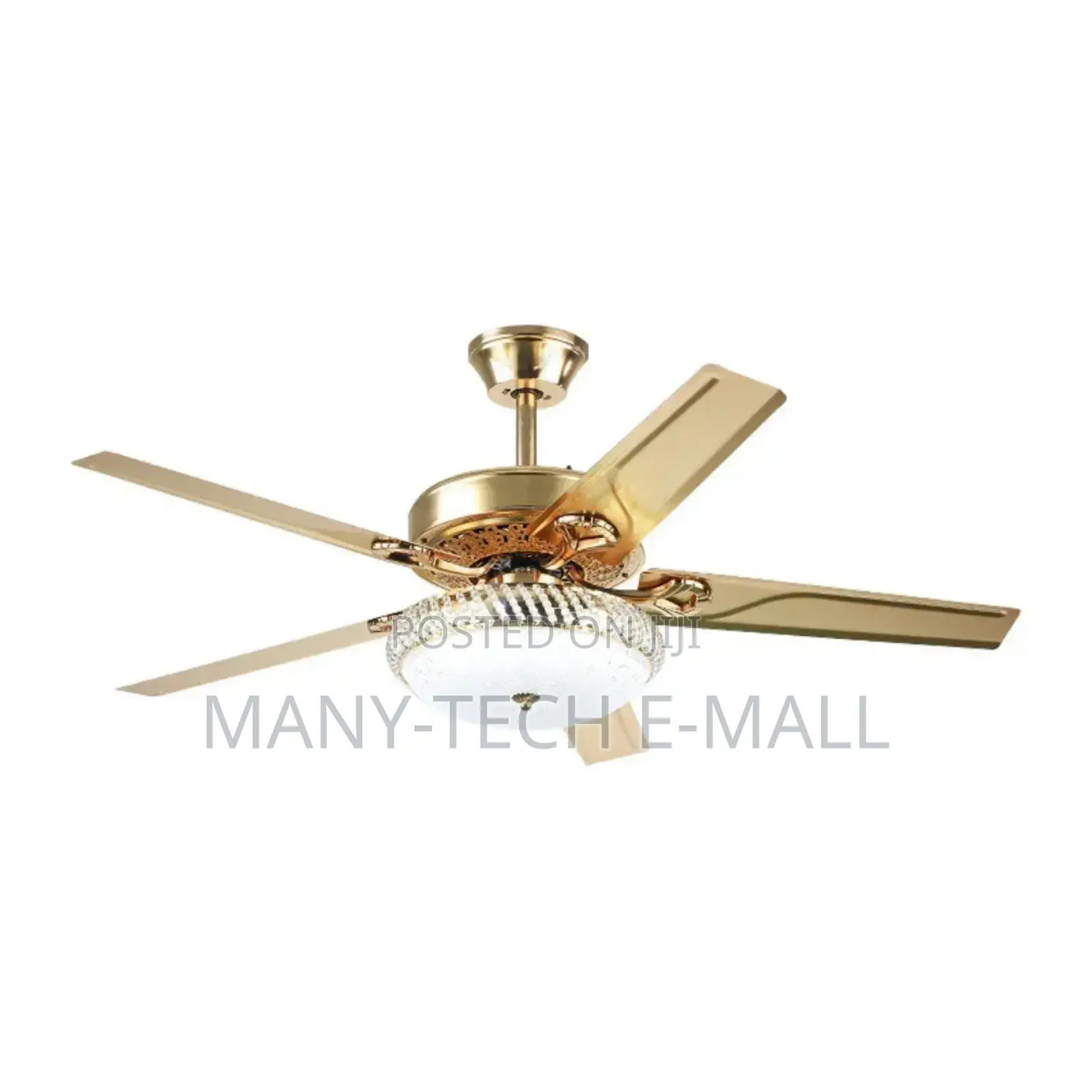 Metal Anti Dust Golden Fan With Light