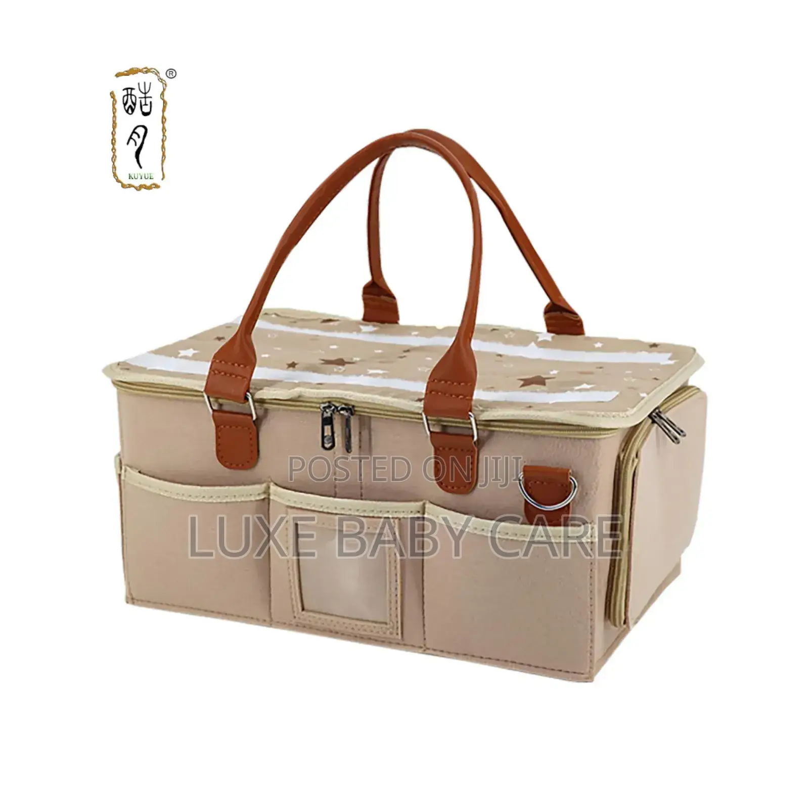 Diaper Caddy Organizer Bag With Lid and Removable Shoulder Strap