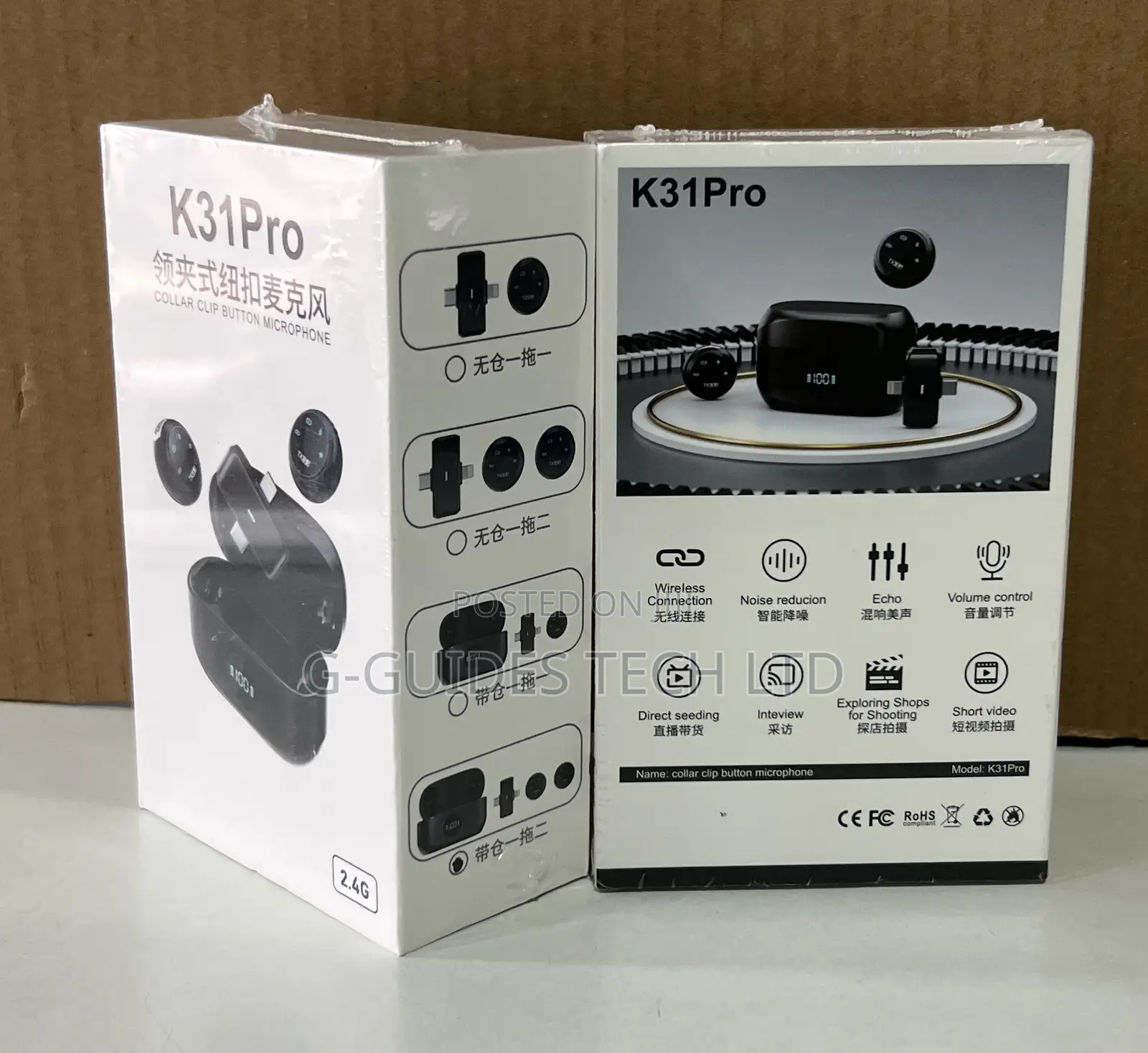 K31pro Collar Clip Button Wireless Microphone