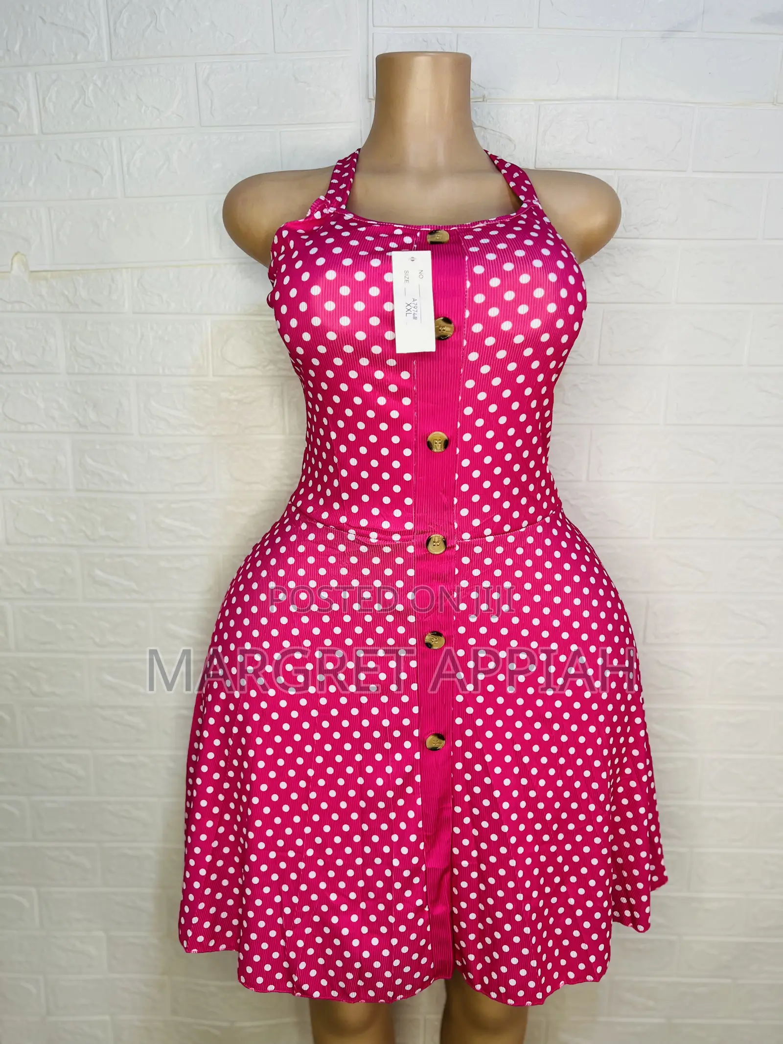 Bare Back Dress With Dot Design