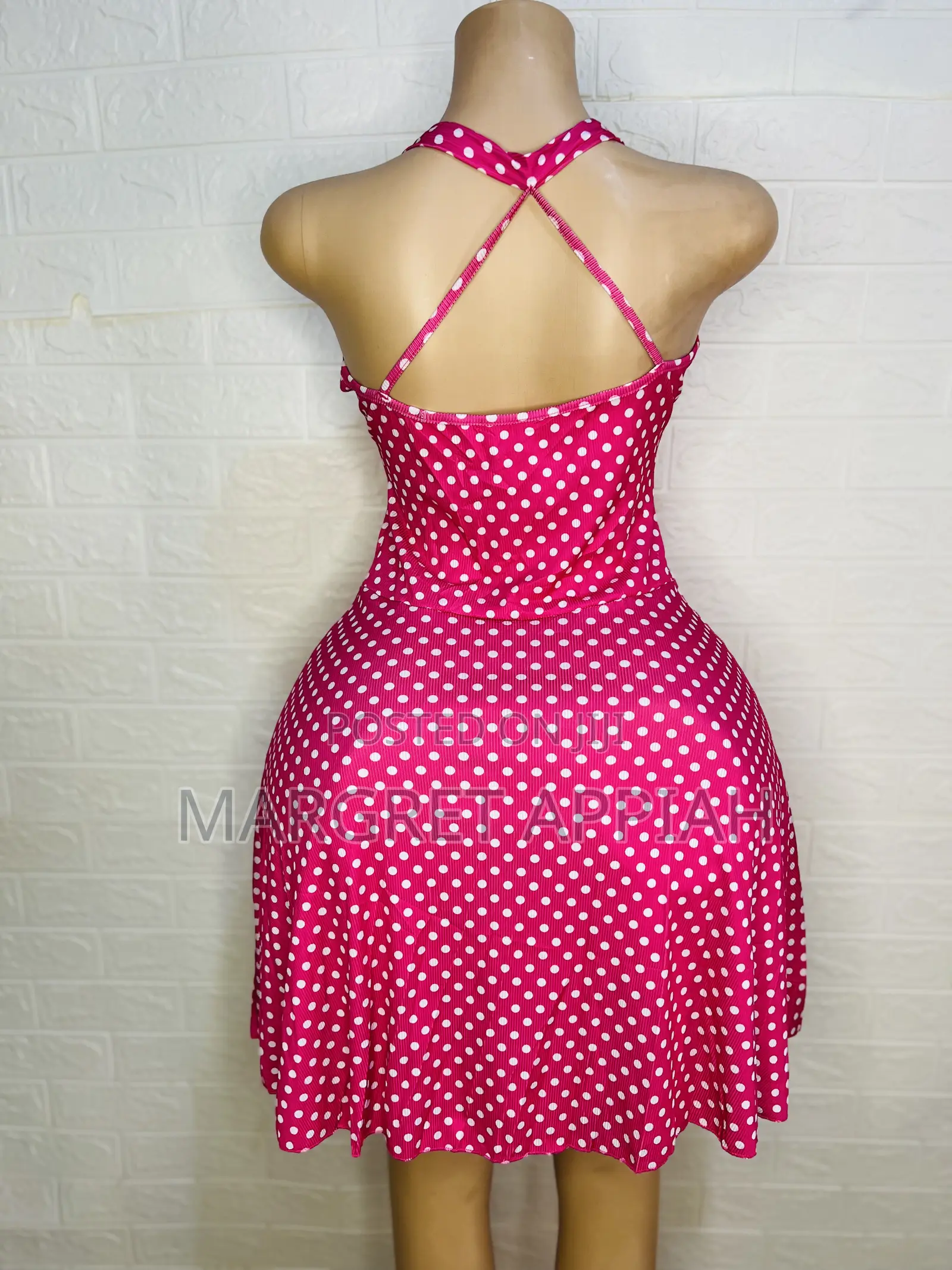Bare Back Dress With Dot Design