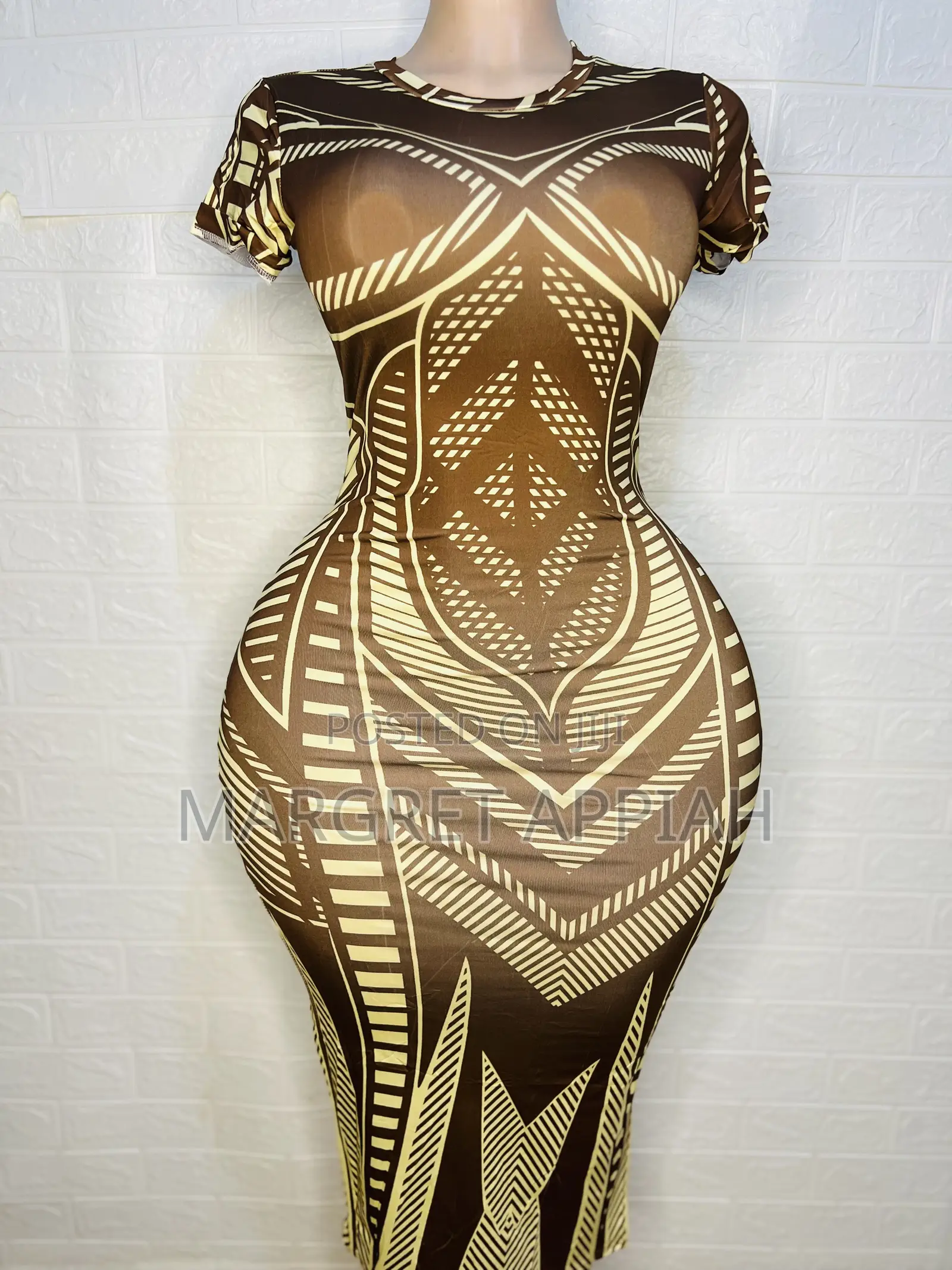 Striped Design Bodycon Dress