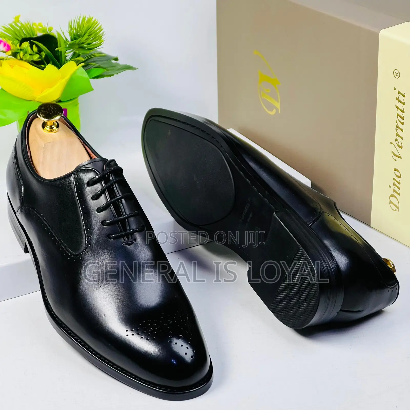 Dino Verratti Lace Leather Black Men Shoe