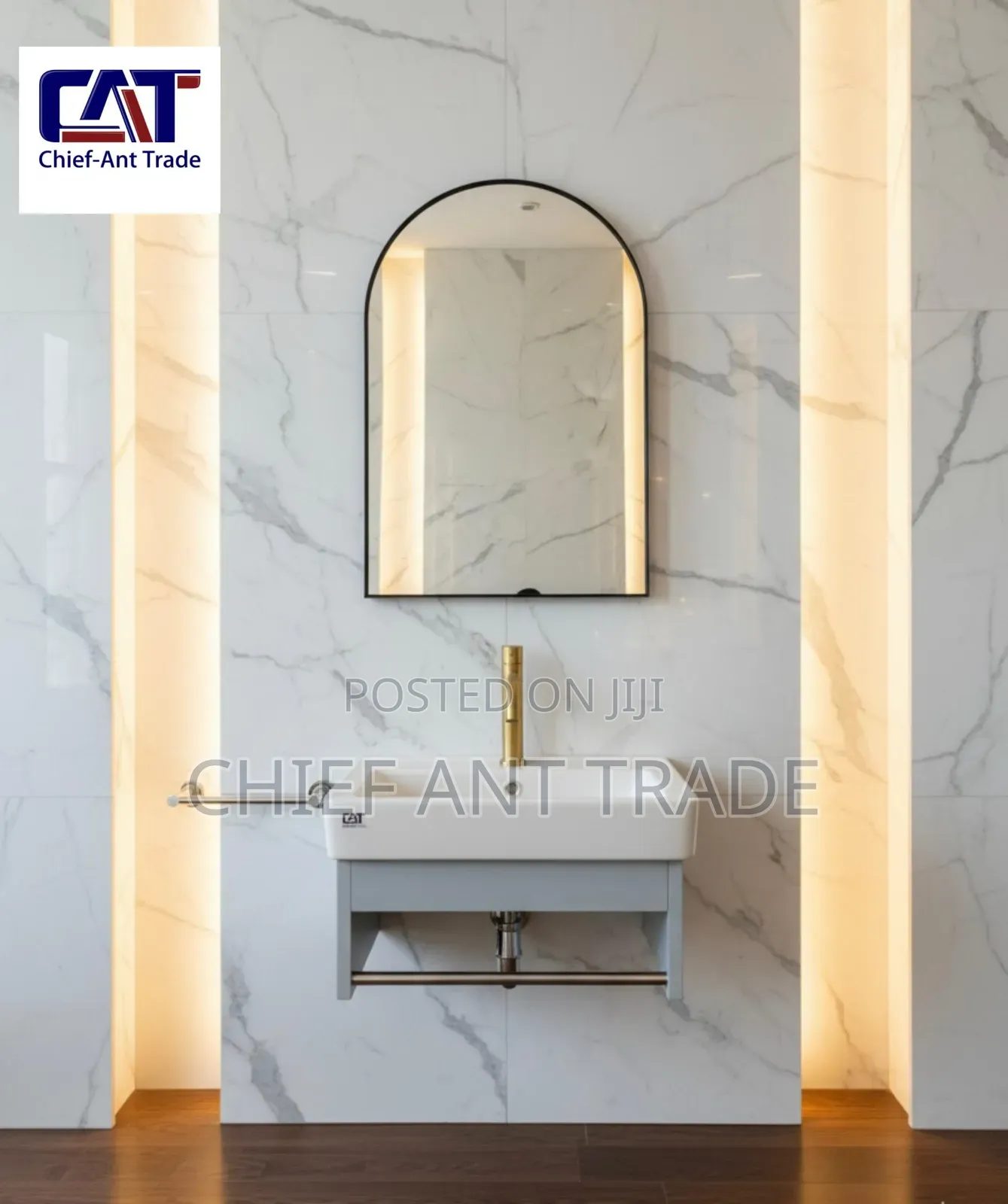 Mini Basin With Mirror Glass Stand Zjg5036