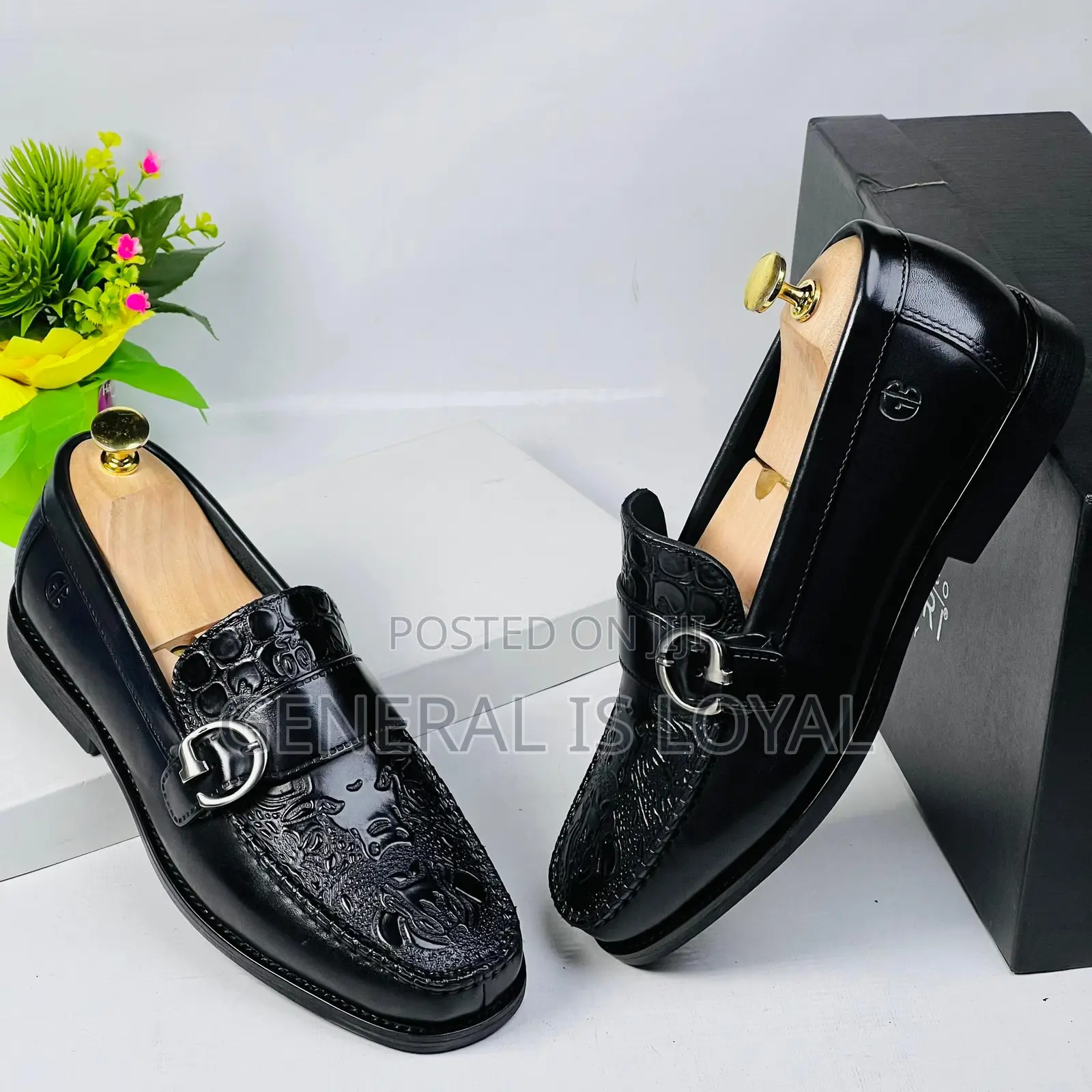 Gianfranco Butteri Black  Buckled Men Loafers Shoe