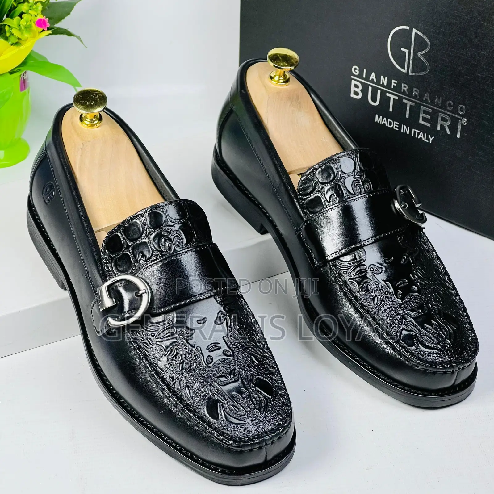 Gianfranco Butteri Black  Buckled Men Loafers Shoe