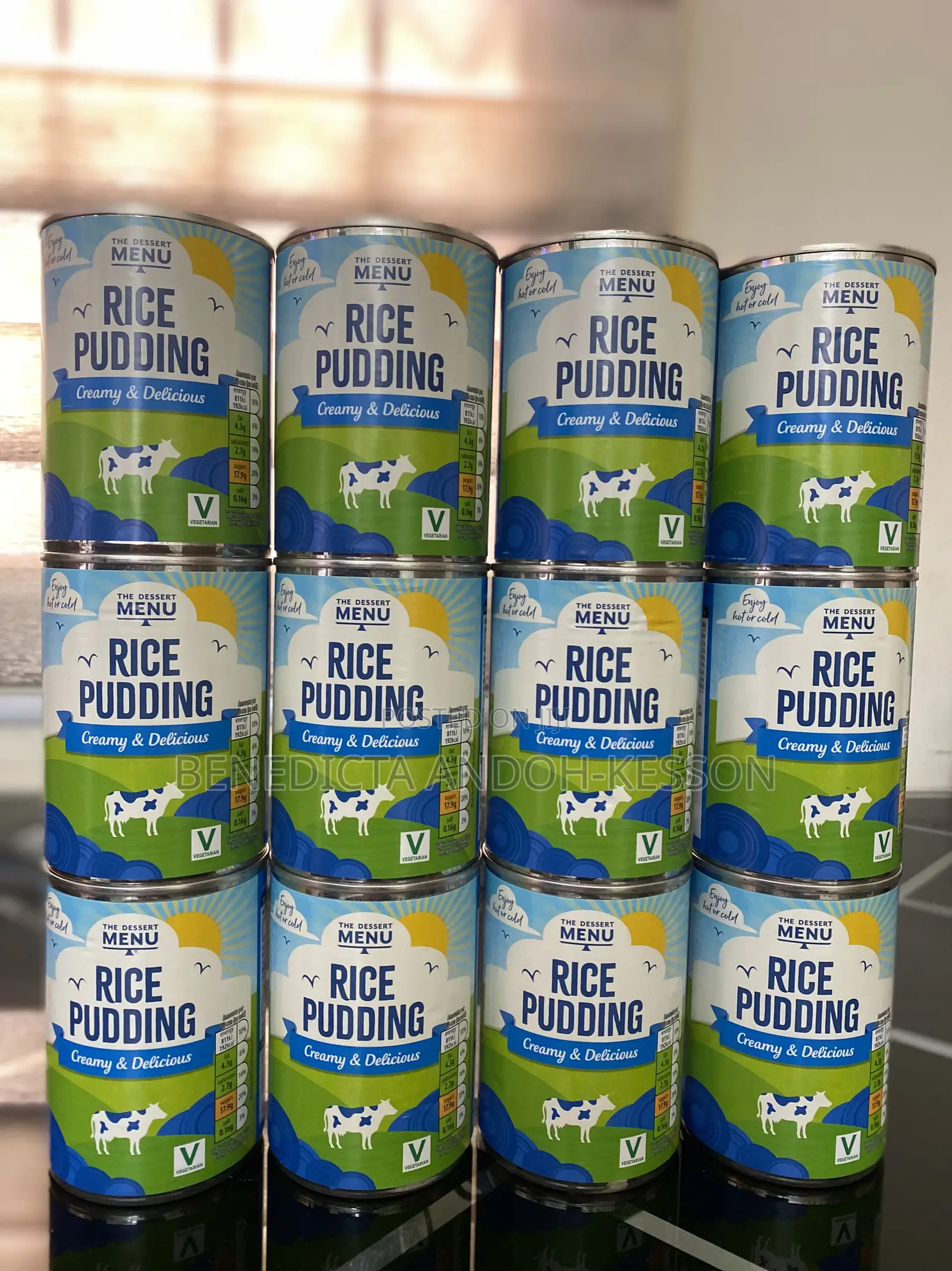 Dessert Menu Rice Pudding