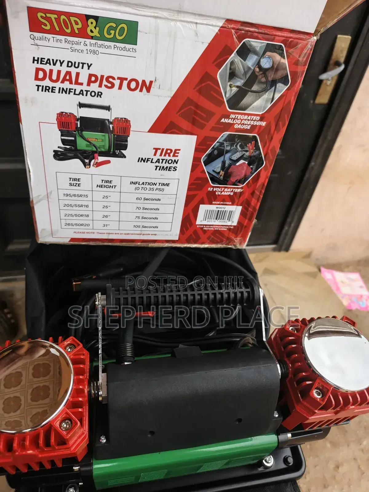 Top Go Heavy Duty Dual Piston Tire Inflator