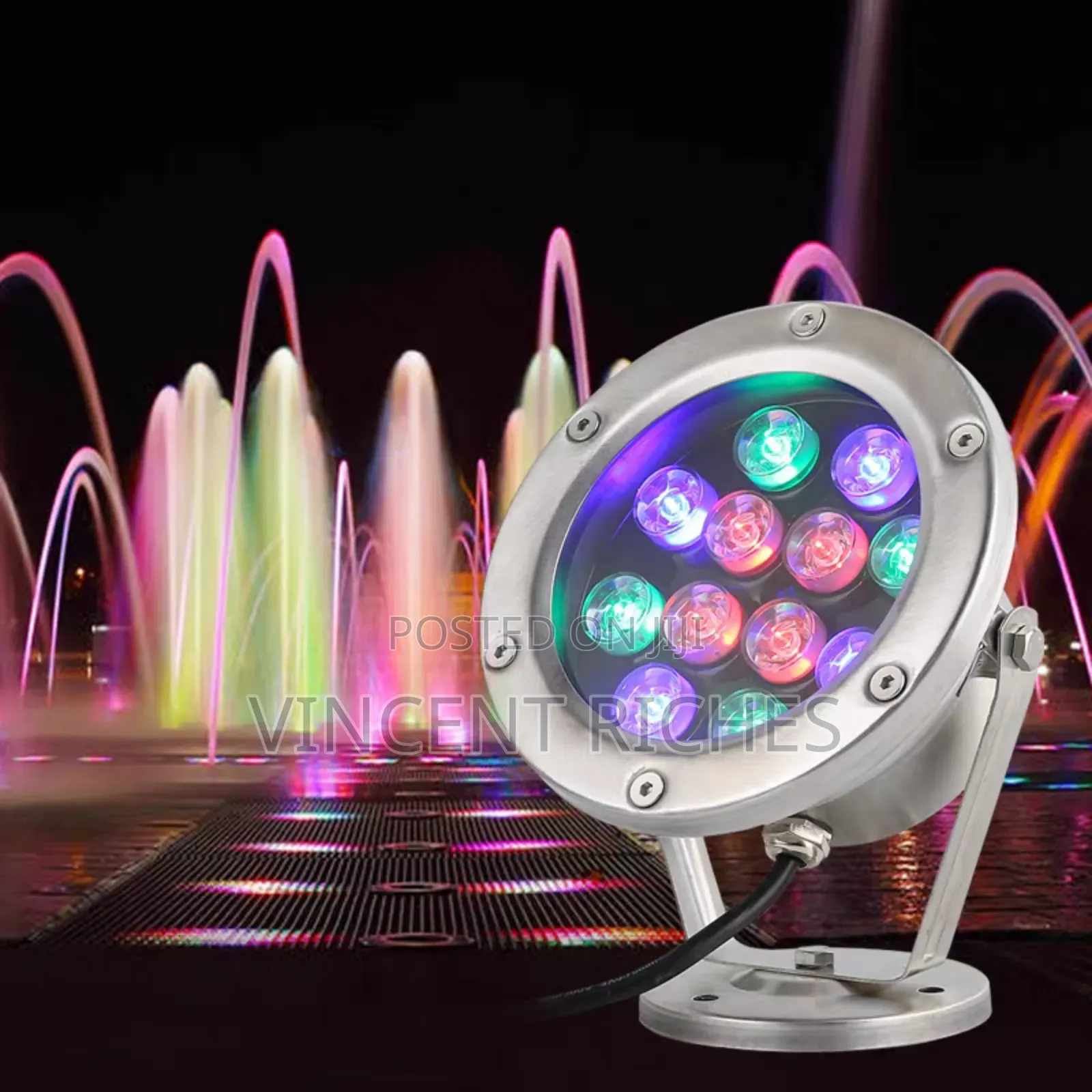 12watts RGB Waterproof Fountain Light With RF Remote Control