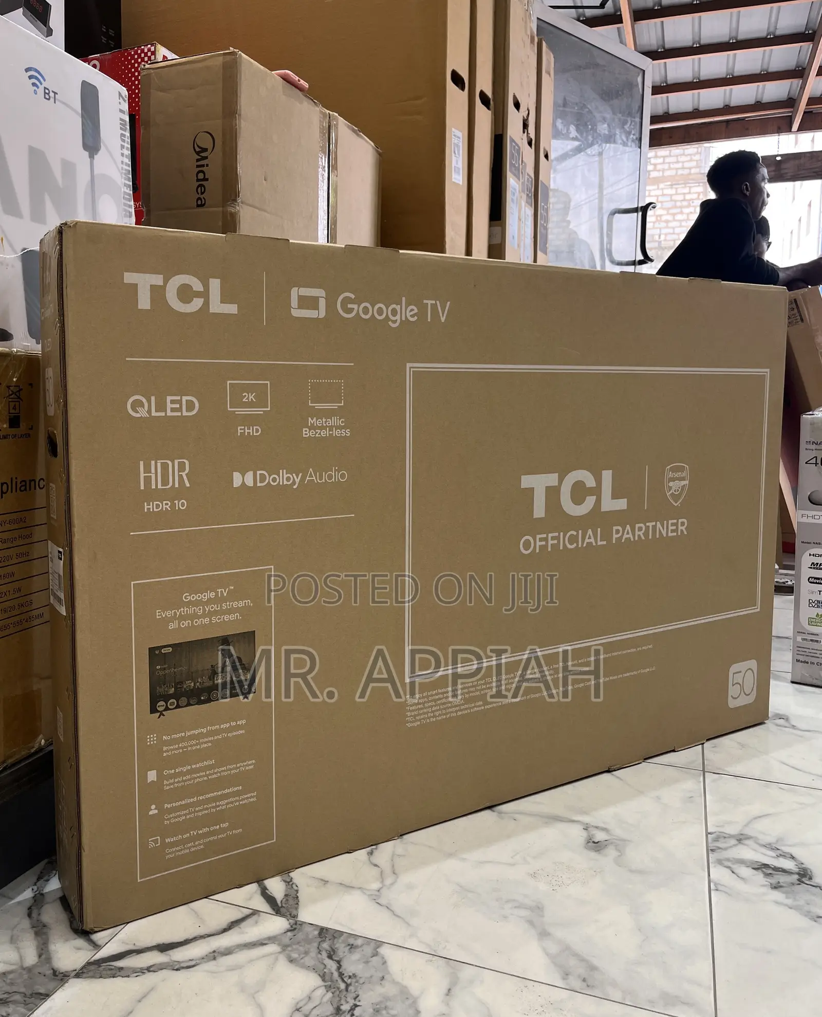 Unique TCL Qled Smart Screen Television(50 Inch) Black 