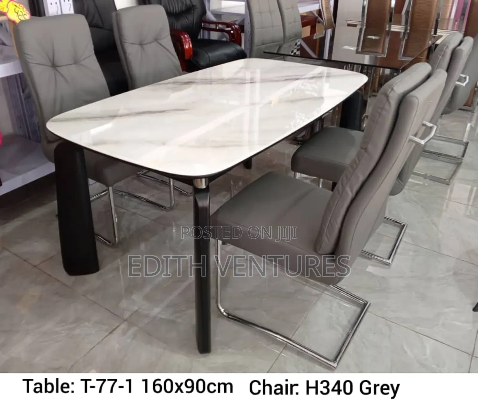Table With Grey Chairs