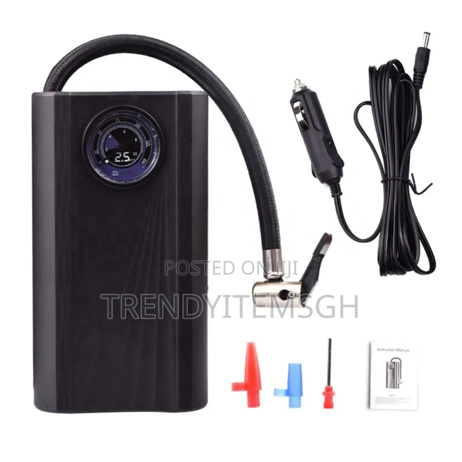 Portable 12v Car Tire Inflation Air Compressor Pump With Digital Guage