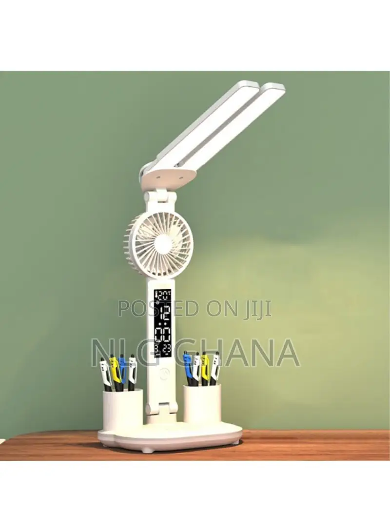 Built-in 3200mah Battery Rechargeable Fan Led Desk Lamp.