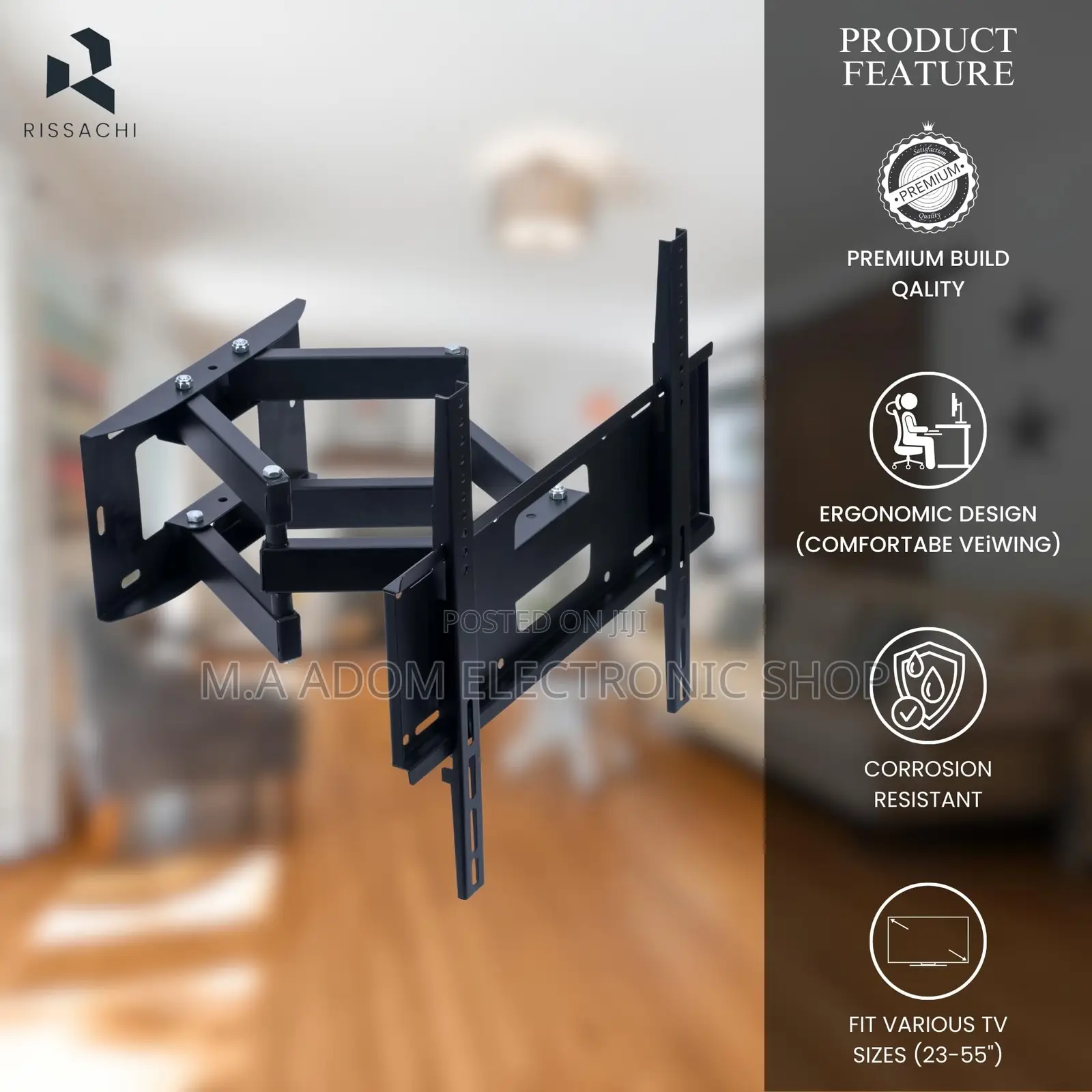Full Motion Adjustable Tv Mount 60”-120”