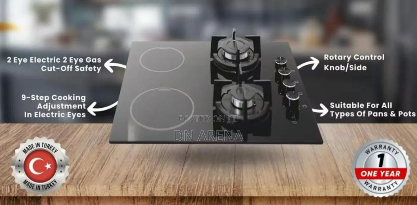 2 Eye Electric 2 Eye Gas Hob Built in Burner