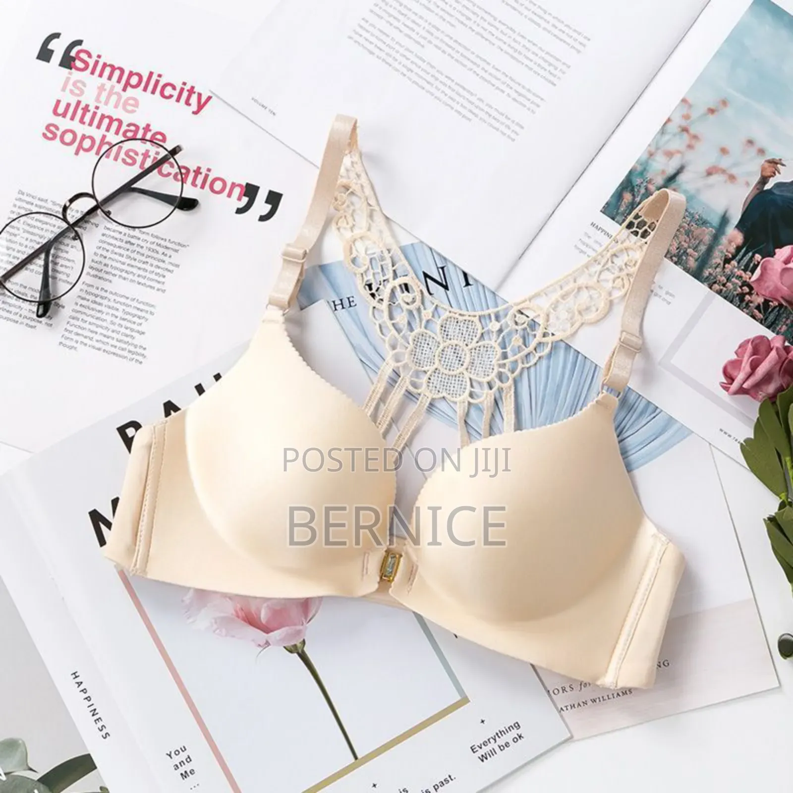 Elegant Lace-Back Bra