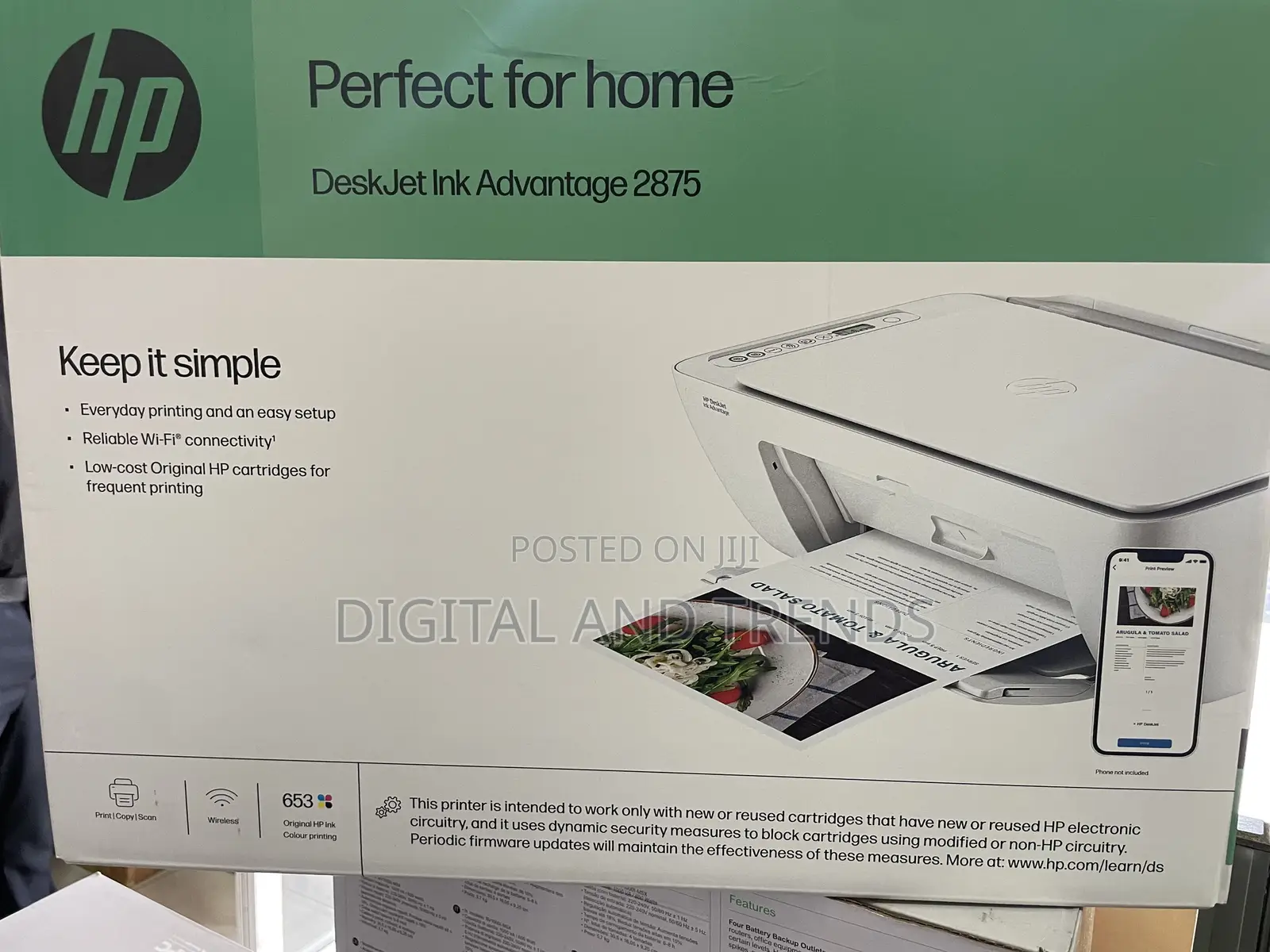 Hp Deskjet 2875 3-in-1 Wireless Printer