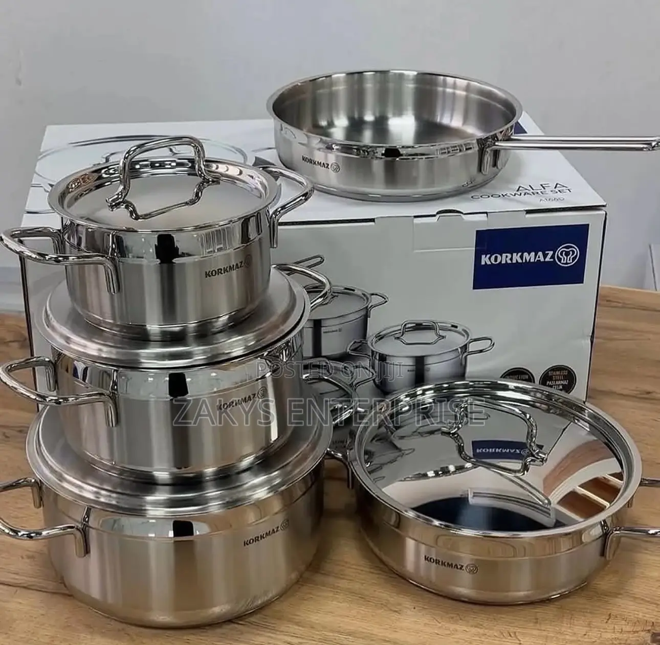 Korkmaz Turkish Stainless Steel Cookware Set 9pcs