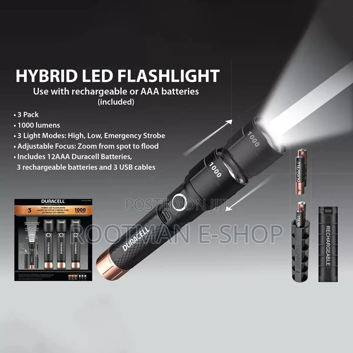 Duracell Durabeam Ultra Hybrid Led Flashlight, 1200 Lumens 1pcs
