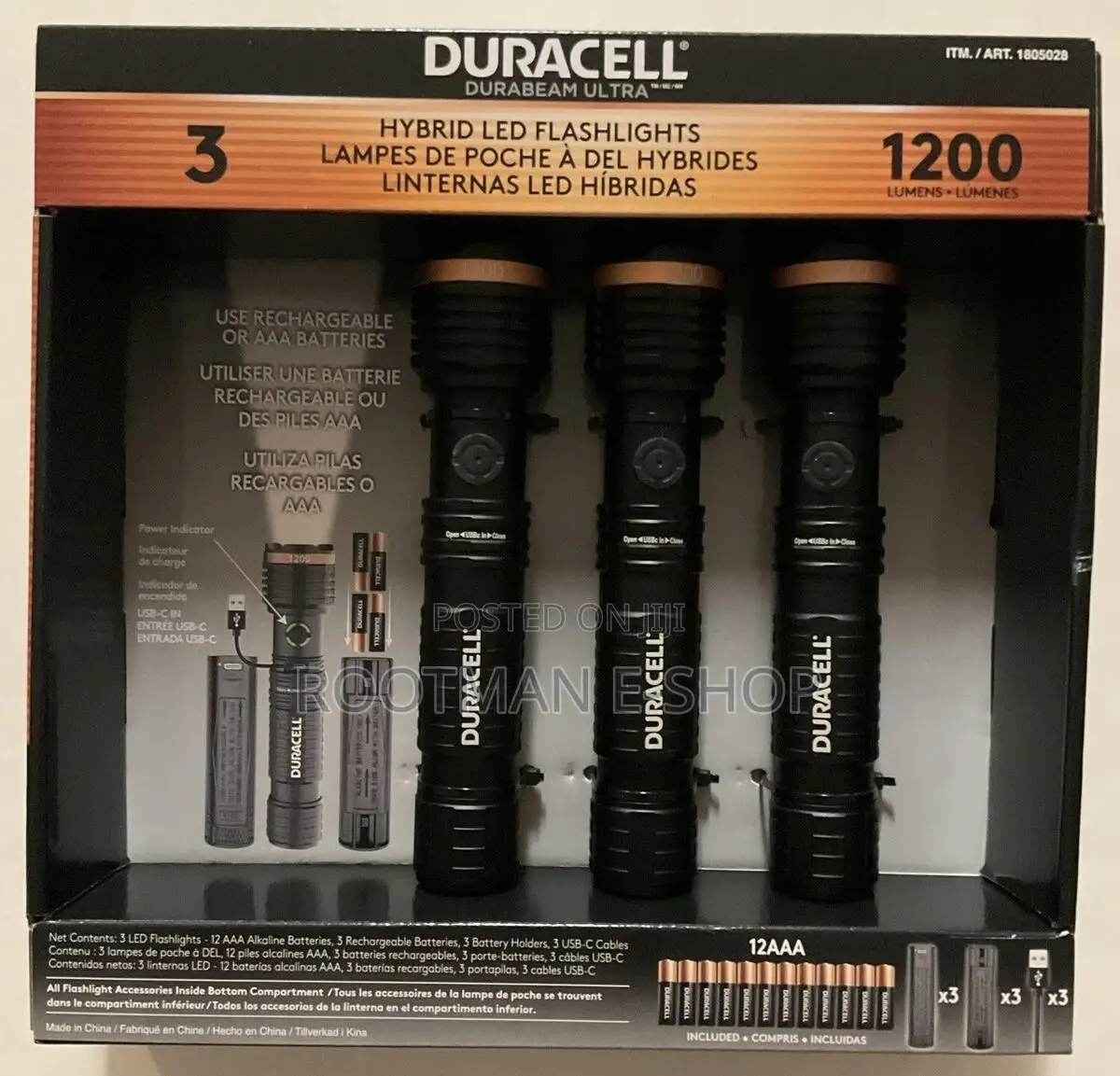 Duracell Durabeam Ultra Hybrid Led Flashlight, 1200 Lumens 1pcs
