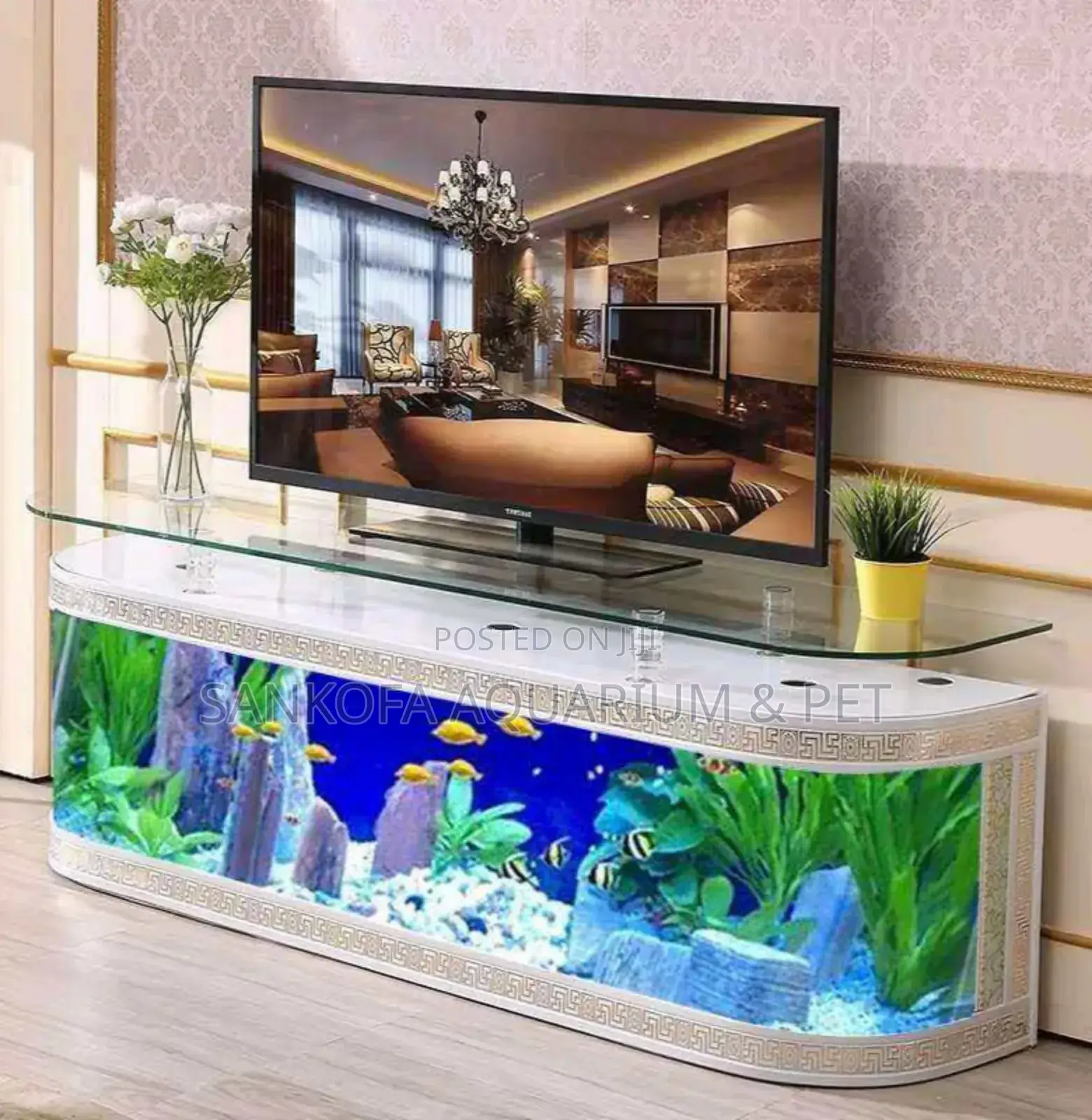 We Build Ultra Modern Tv Unit Cabinet Aquarium