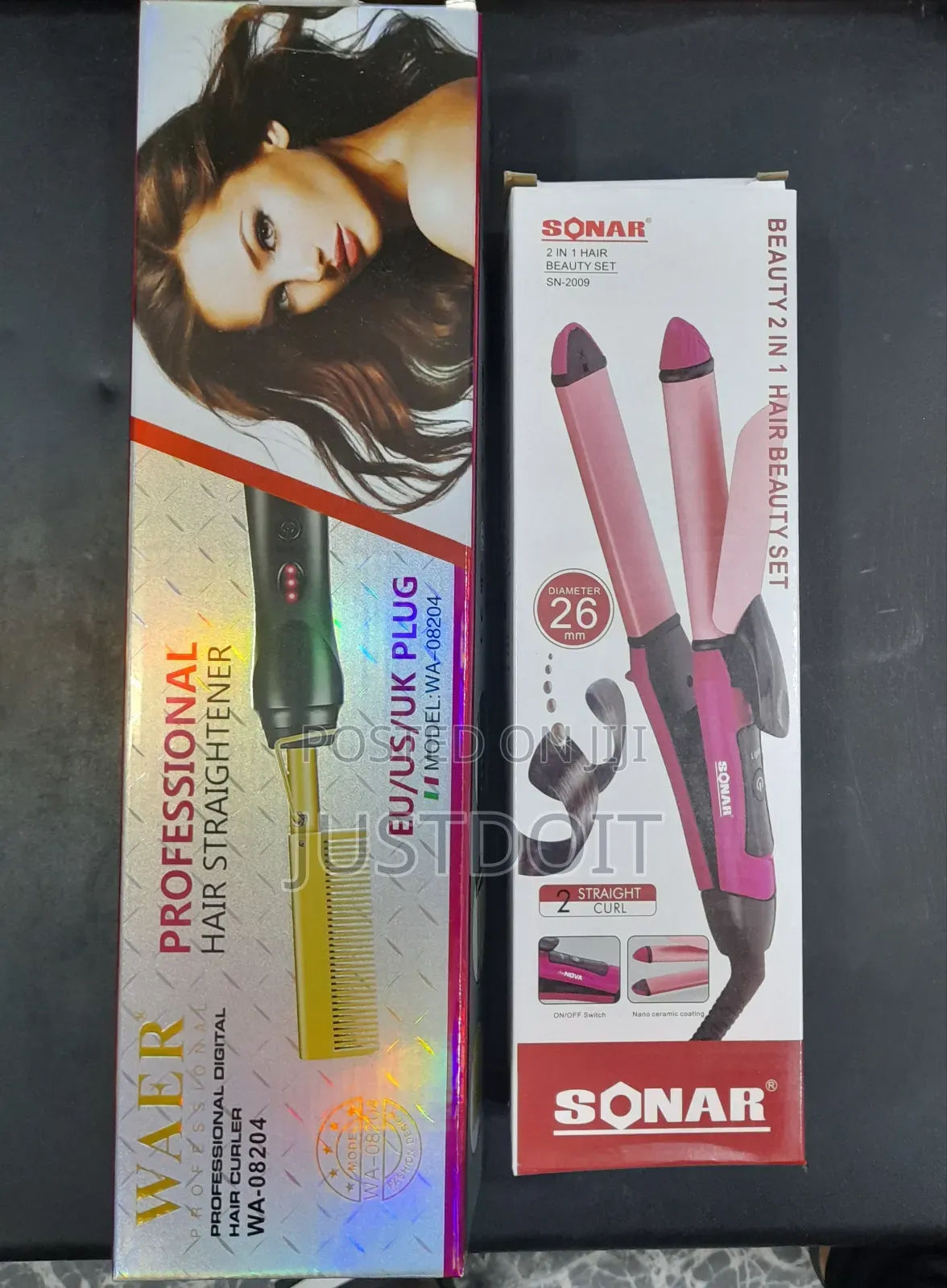 Hot Comb and Straightener + Curler.