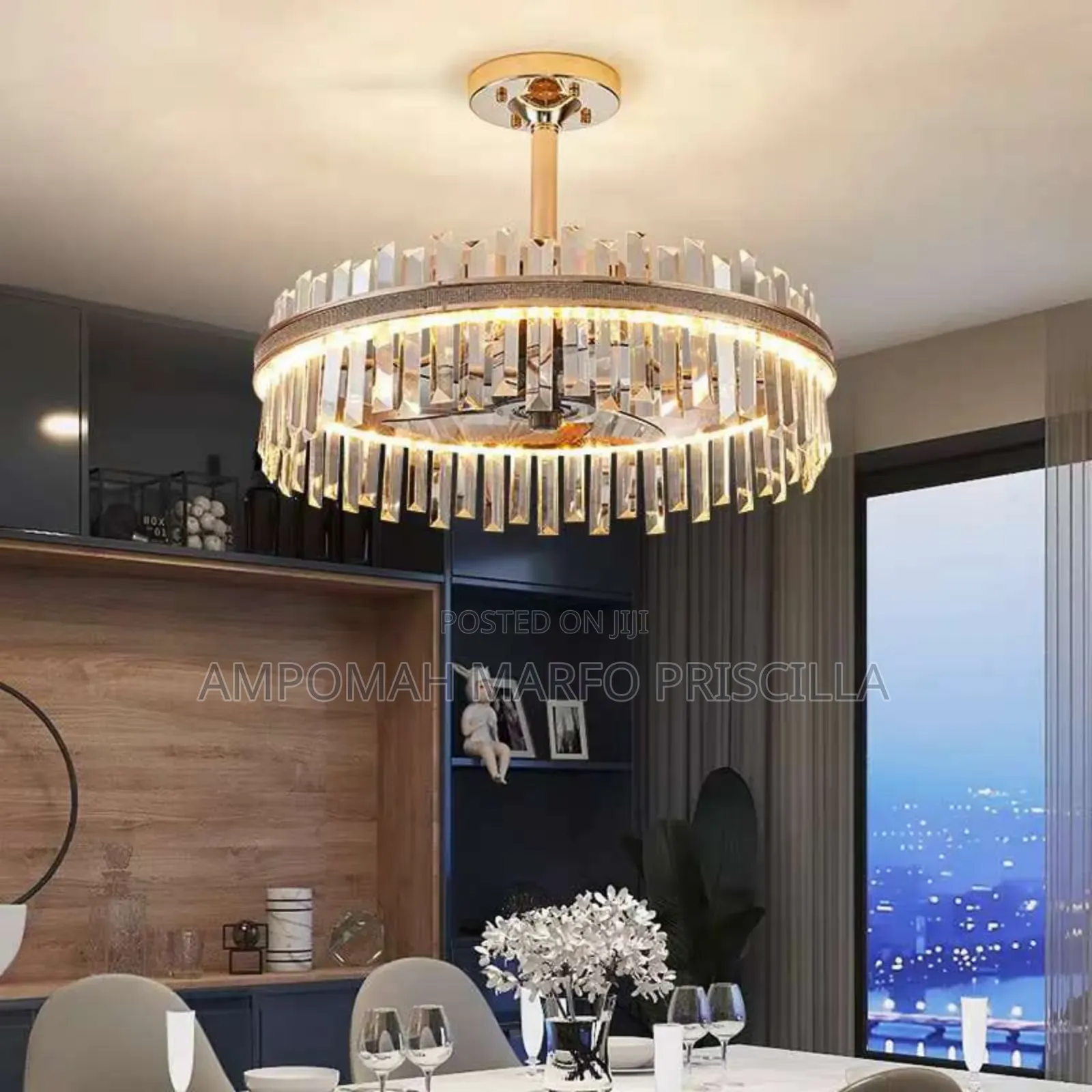 Chandelier Ceiling Light With Inbuilt Fan