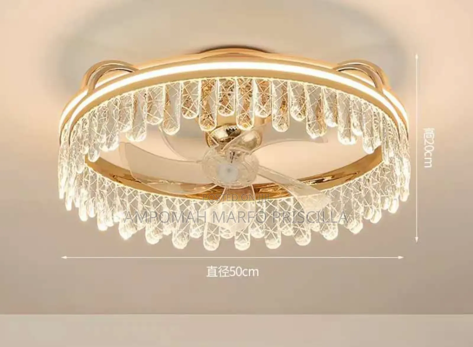 Chandelier Ceiling Light With Inbuilt Fan
