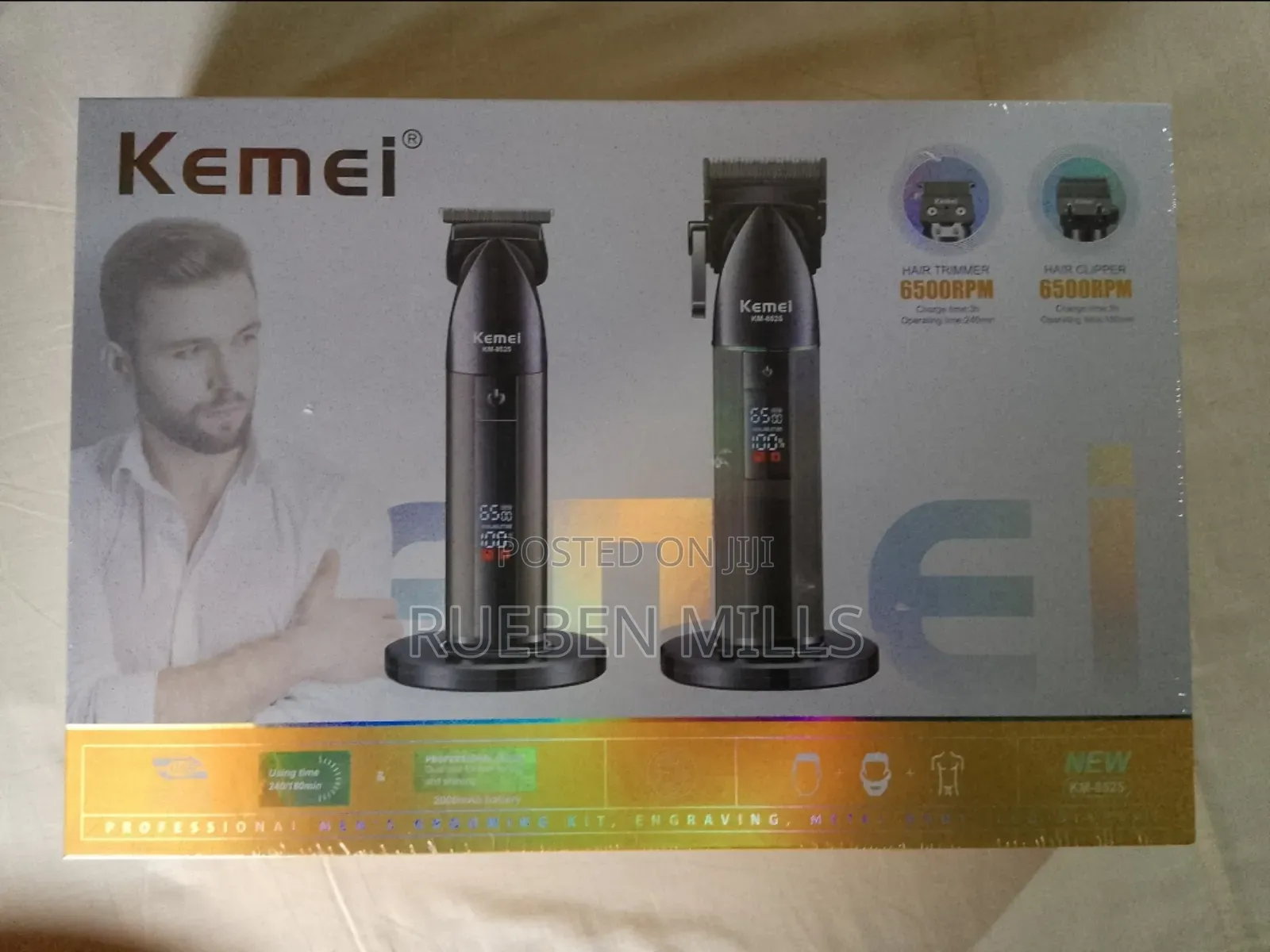 Black Two In One 2 In 1 Combo Kemei Haircut Barbering Skin Machine