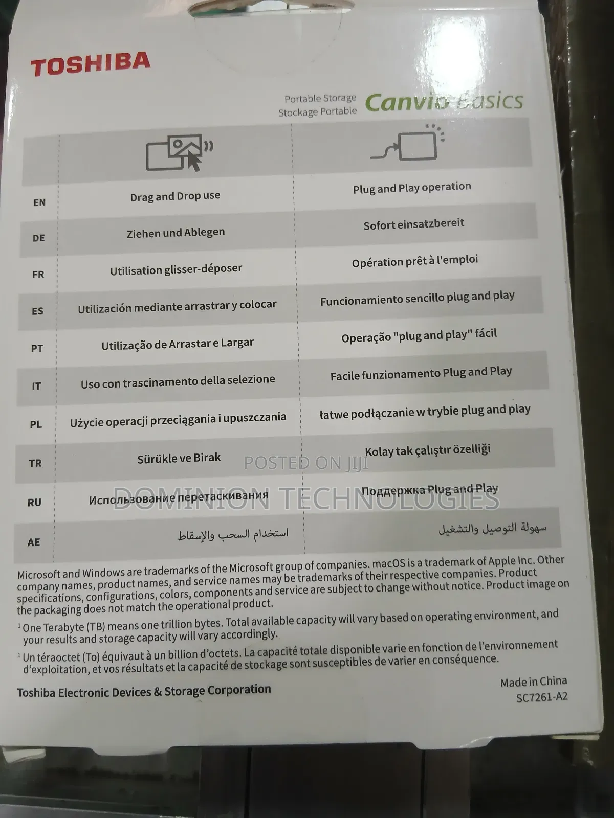 Toshiba 1tb External HDD