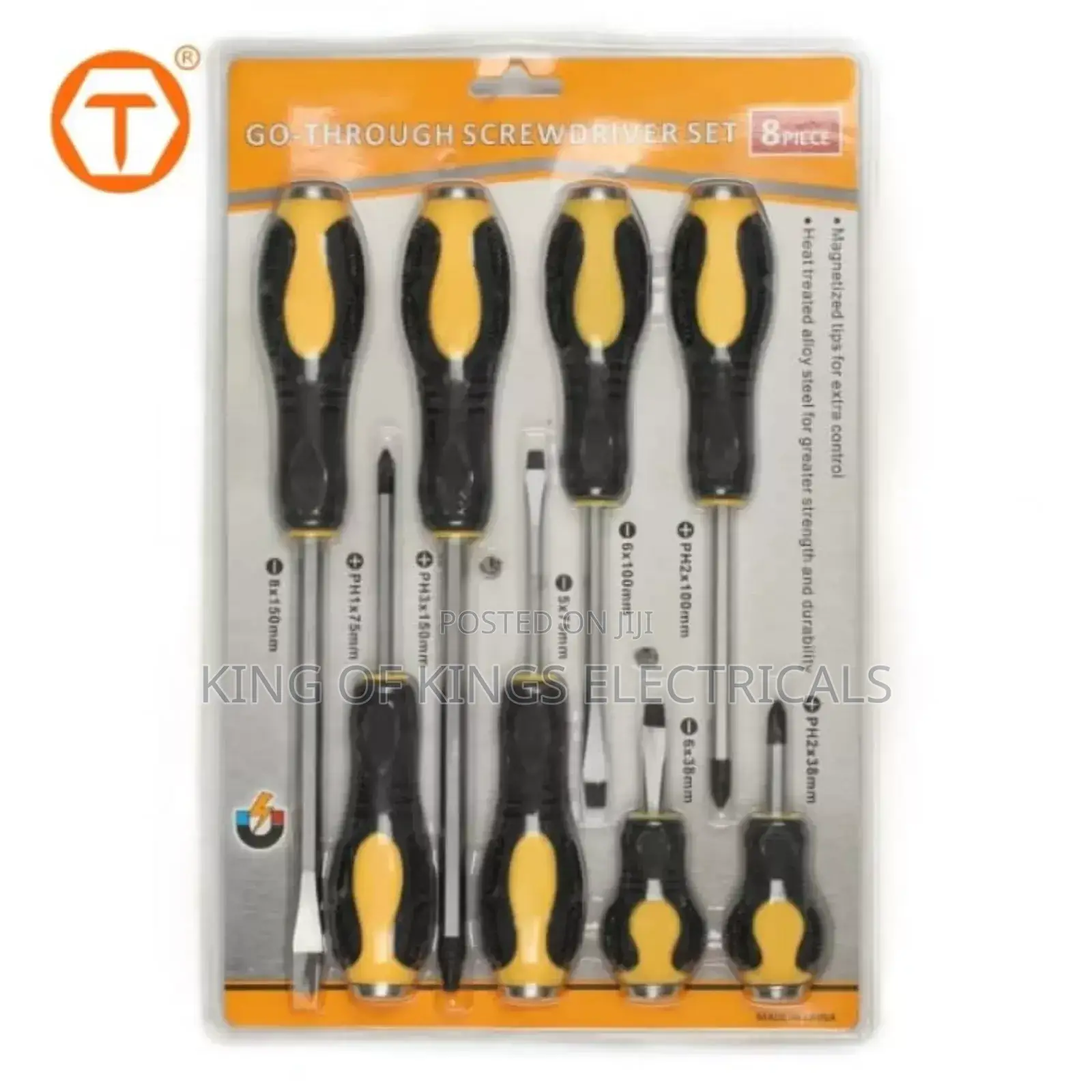 8-Piece Heavy-Duty Screwdriver Set – Magnetized Durable
