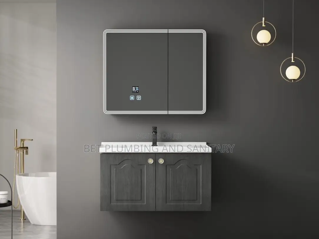 Imported Led Cabinet Basin and Mirror Complete_cabinet Basin With Tap
