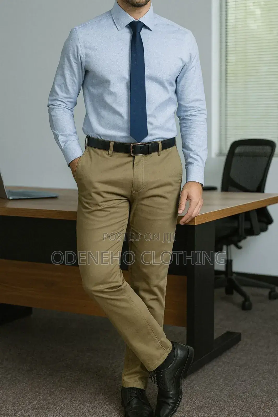 Straight Khaki Trousers