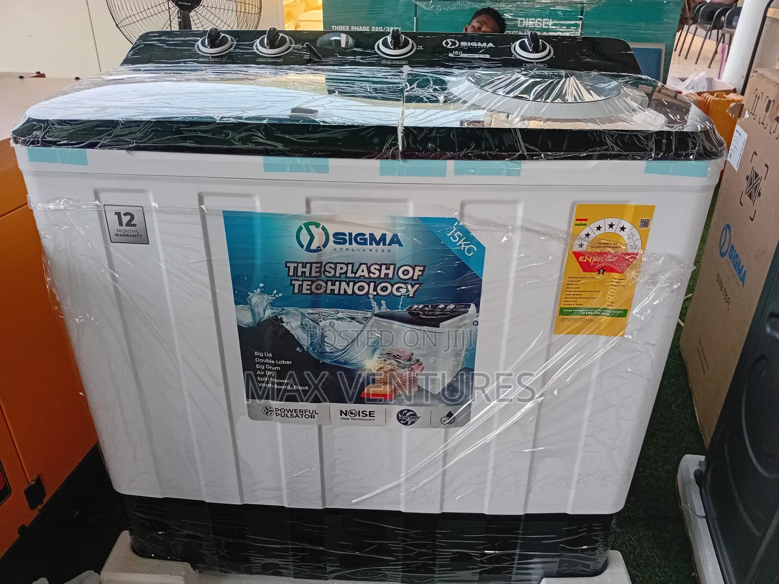 High Capacity 15kg Washing Machine Sigma Twin Tub 15kg Washing Machine