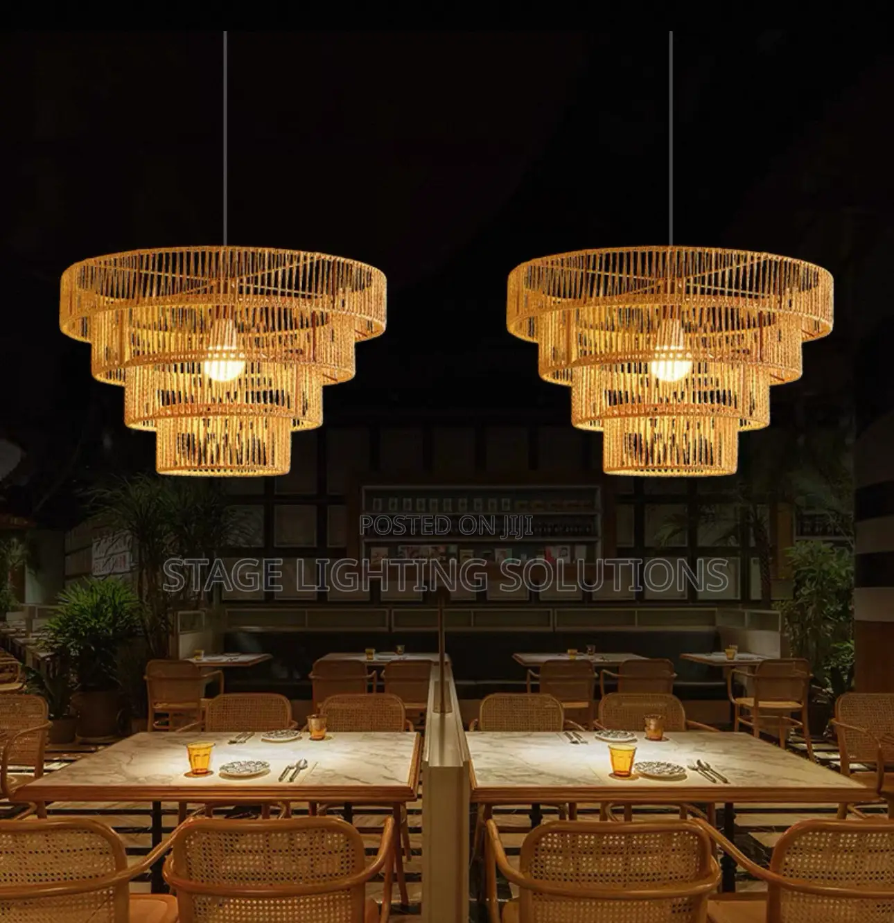 Rustic/Rattan Bamboo Chandelier Lights