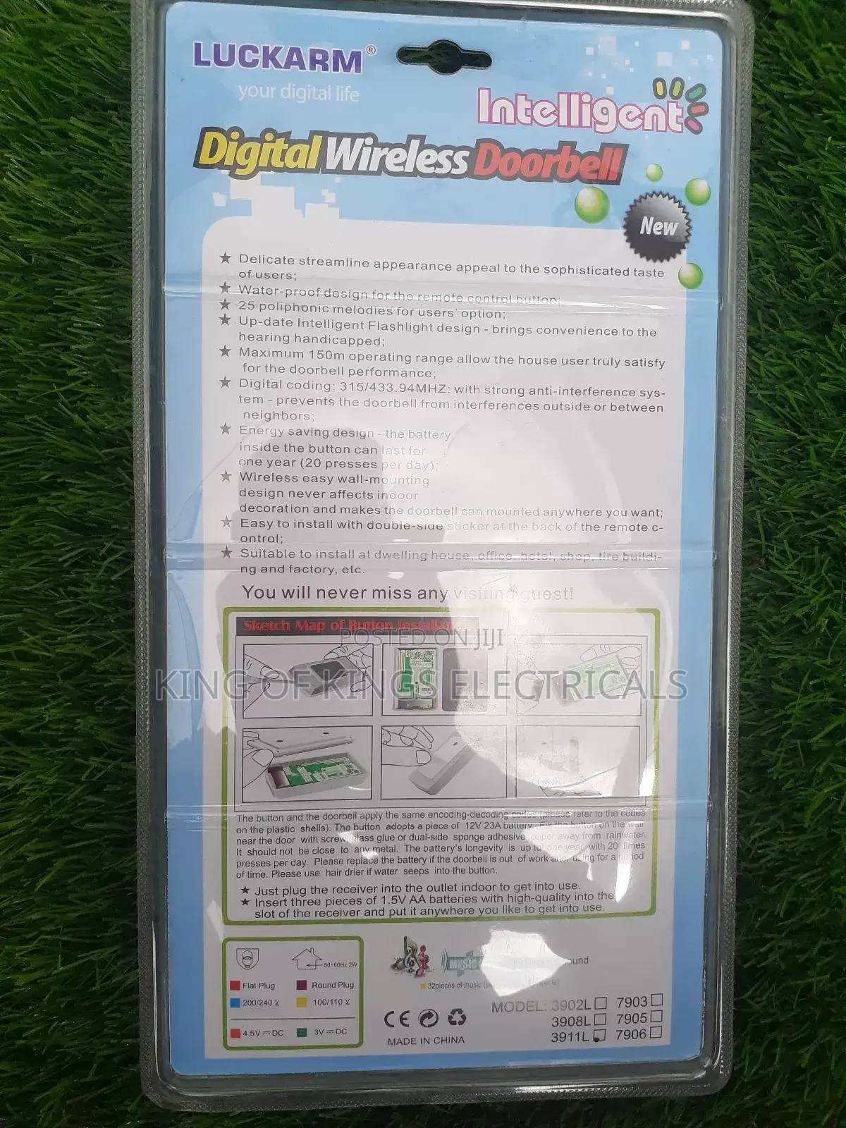 Wireless Remote Control Doorbell – Easy Installation Clear Sound
