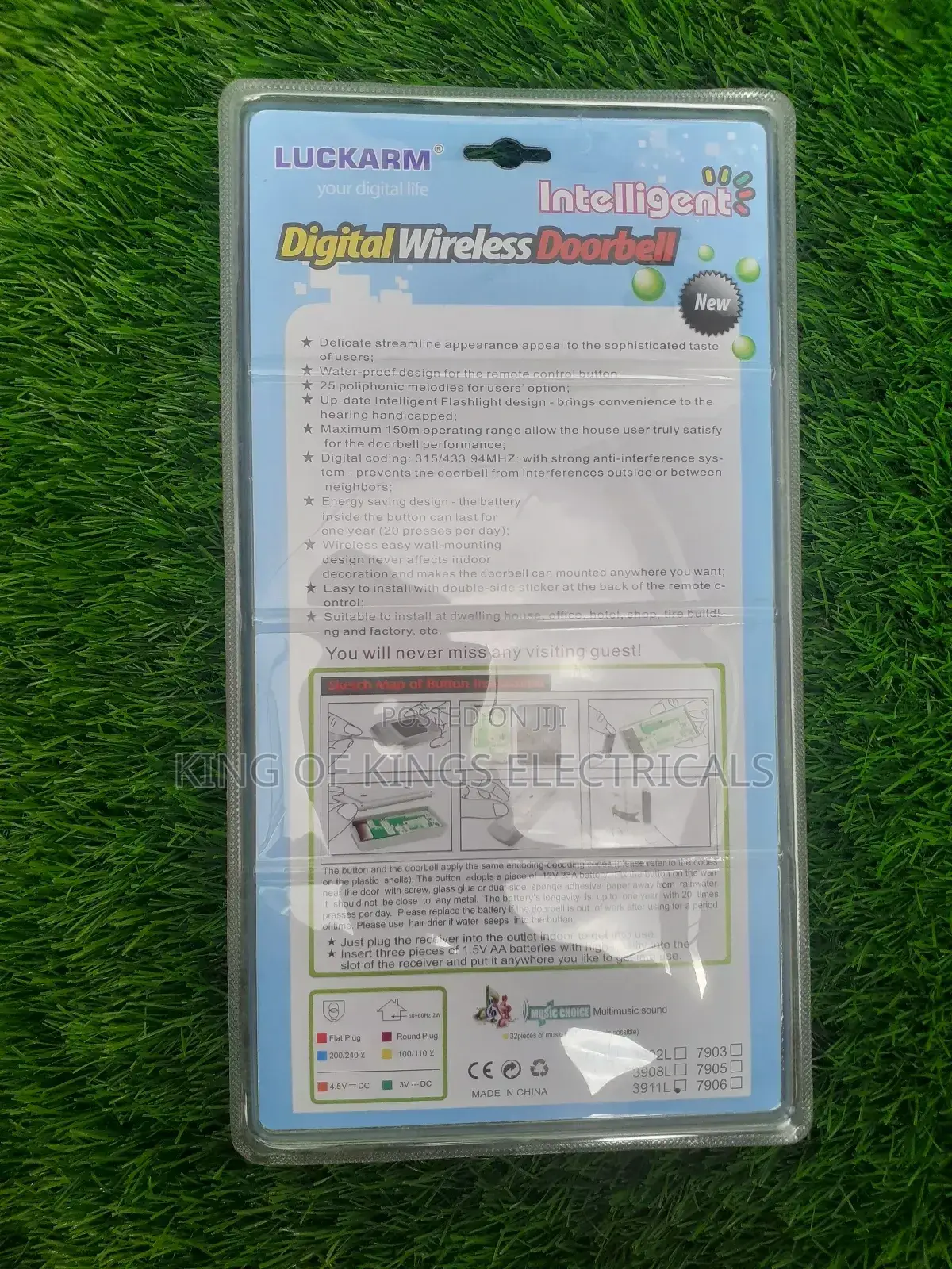 Wireless Remote Control Doorbell – Easy Installation Clear Sound