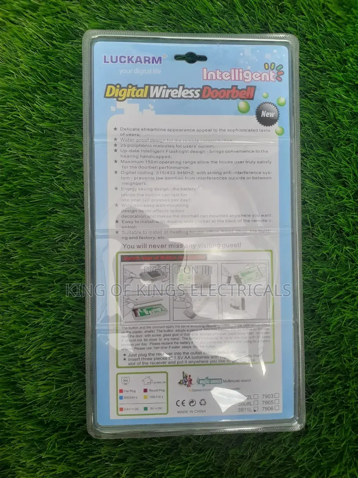 Wireless Remote Control Doorbell – Easy Installation Clear Sound