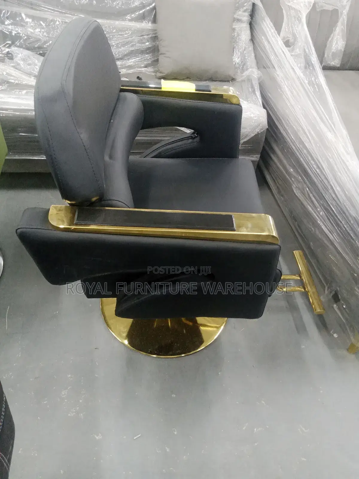 Quality Gold and Black Salon Chair