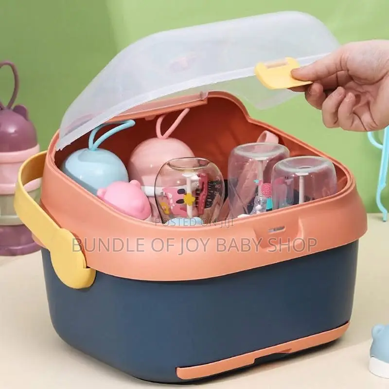 Baby Bottle Sterilizer and Storage Box With Bottles and Accessories