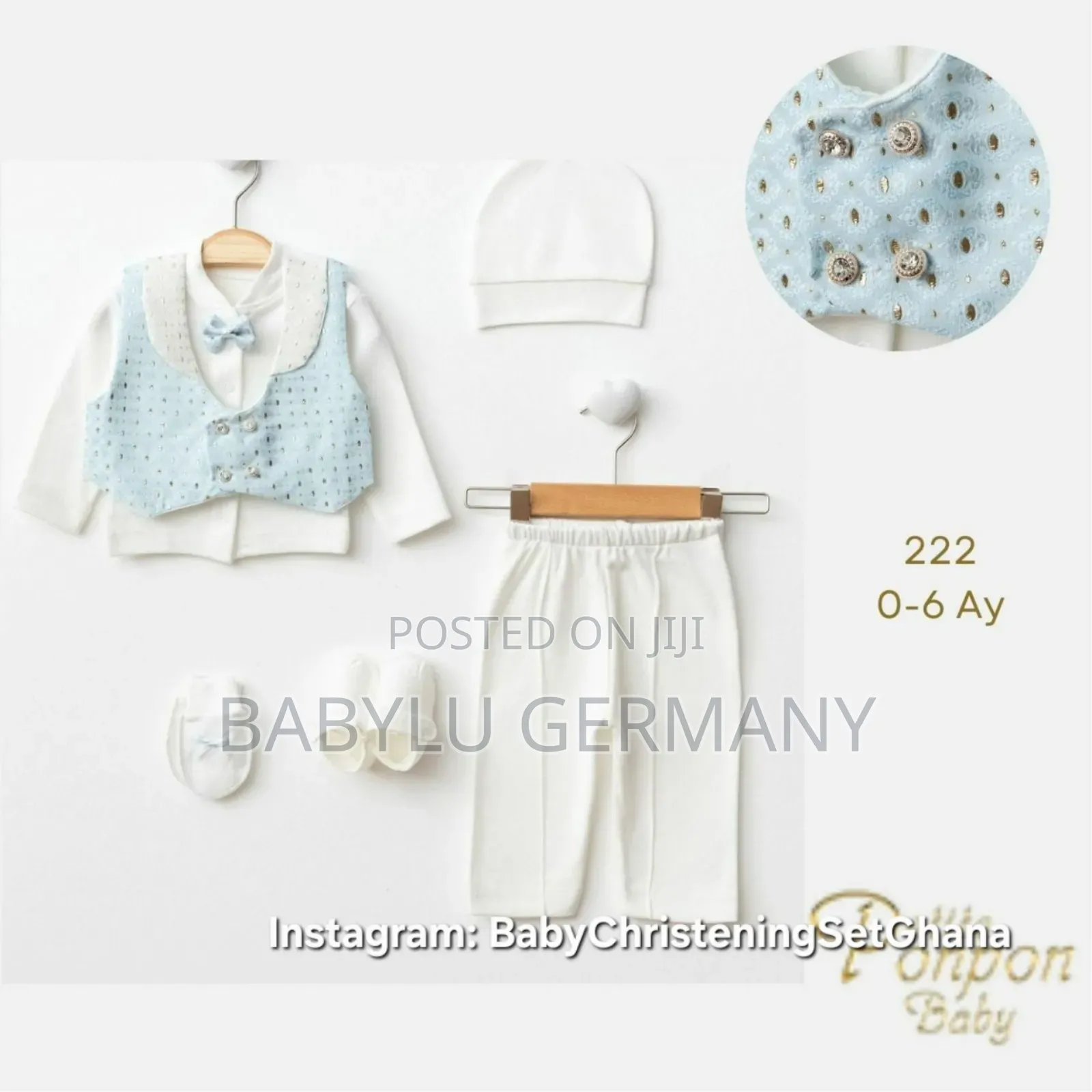 Luxury Blue and White Baby Suitgift Set Newborn to 6 Months