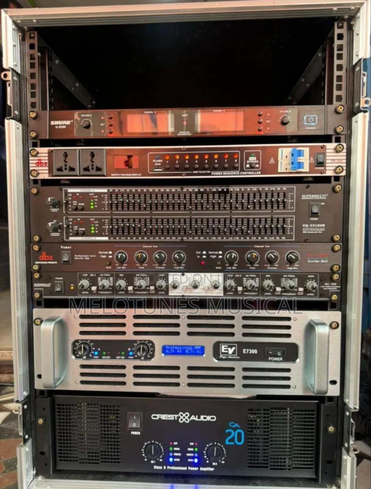 Full Amplifier Rack Set for Speaker Setup With Cabling