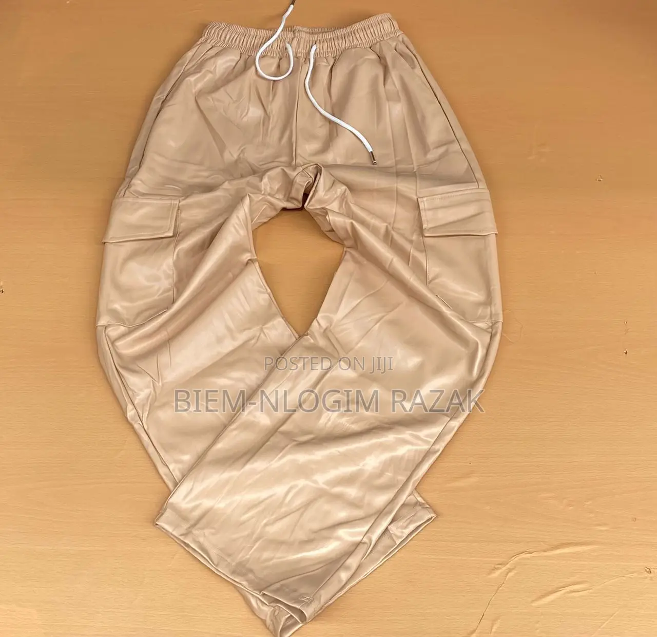 Cargo Leather Pants Available in Stock
