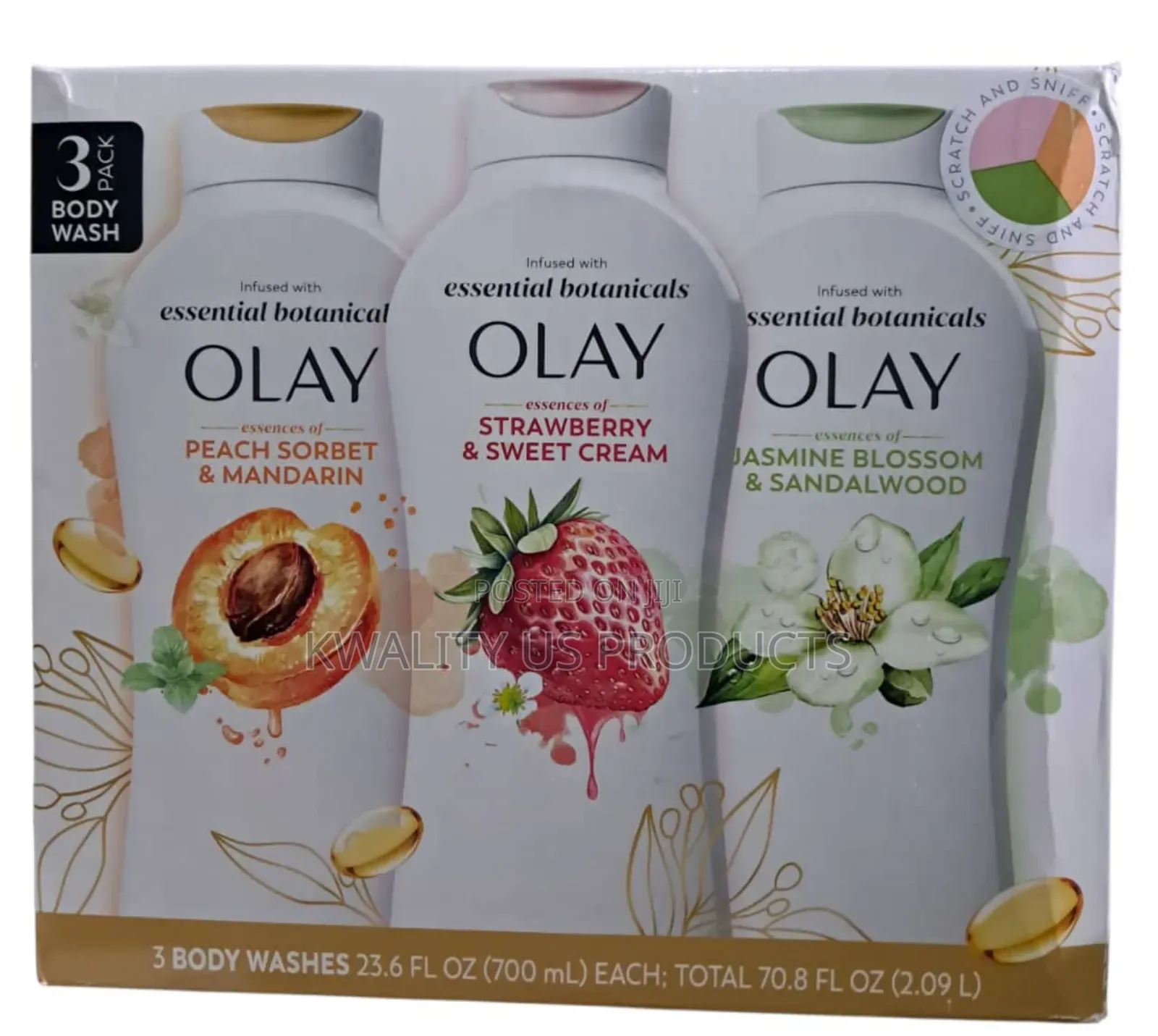 Olay Body Wash - Essential Botanicals - 3 Pack