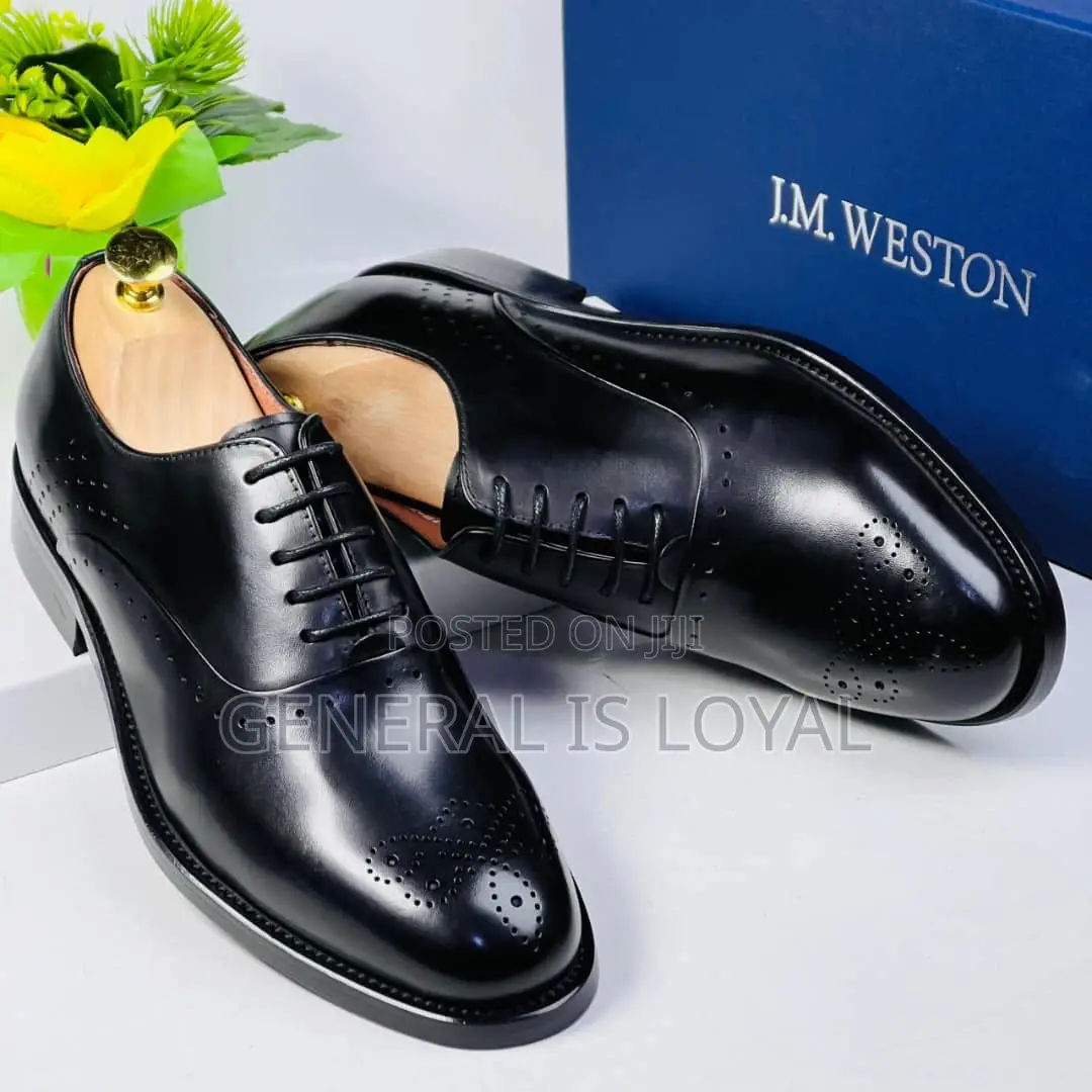J.M Weston Black Coffee Executive Men Leather Shoe