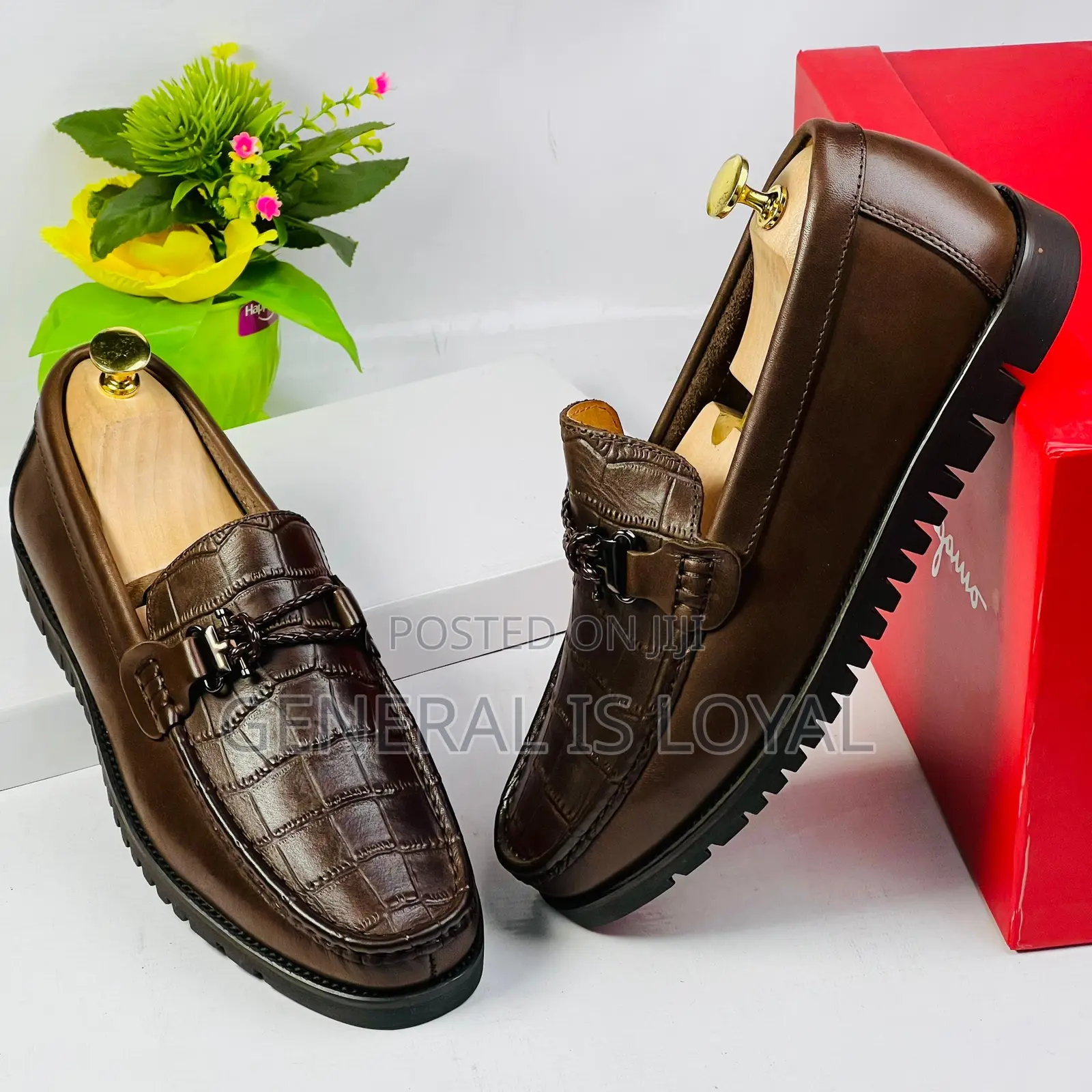 Salvatore Ferragamo Brown Men Leather Shoe