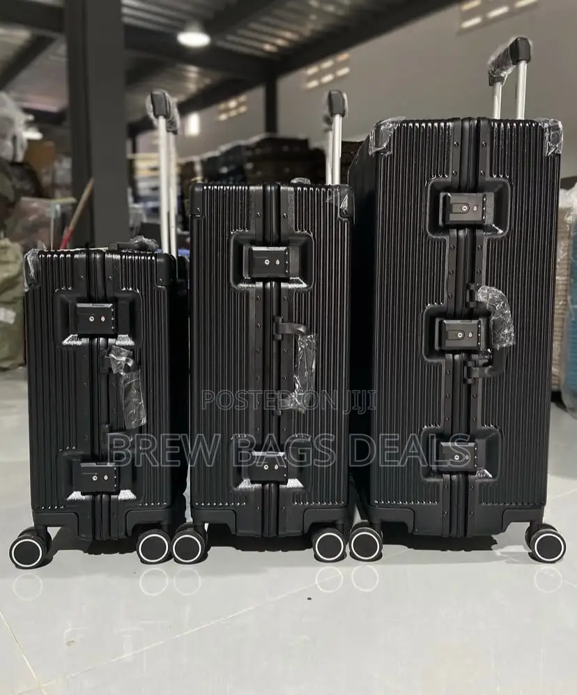 Jony Black 3set Aluminum Purely Locks Trunk Suitcase.