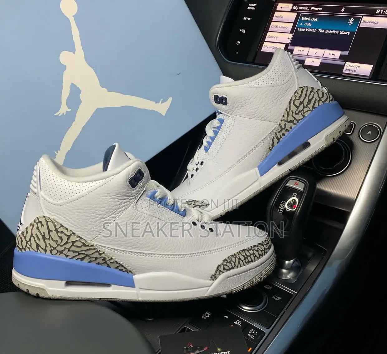 Air Jordan Retro 3 Unc White/ Blue